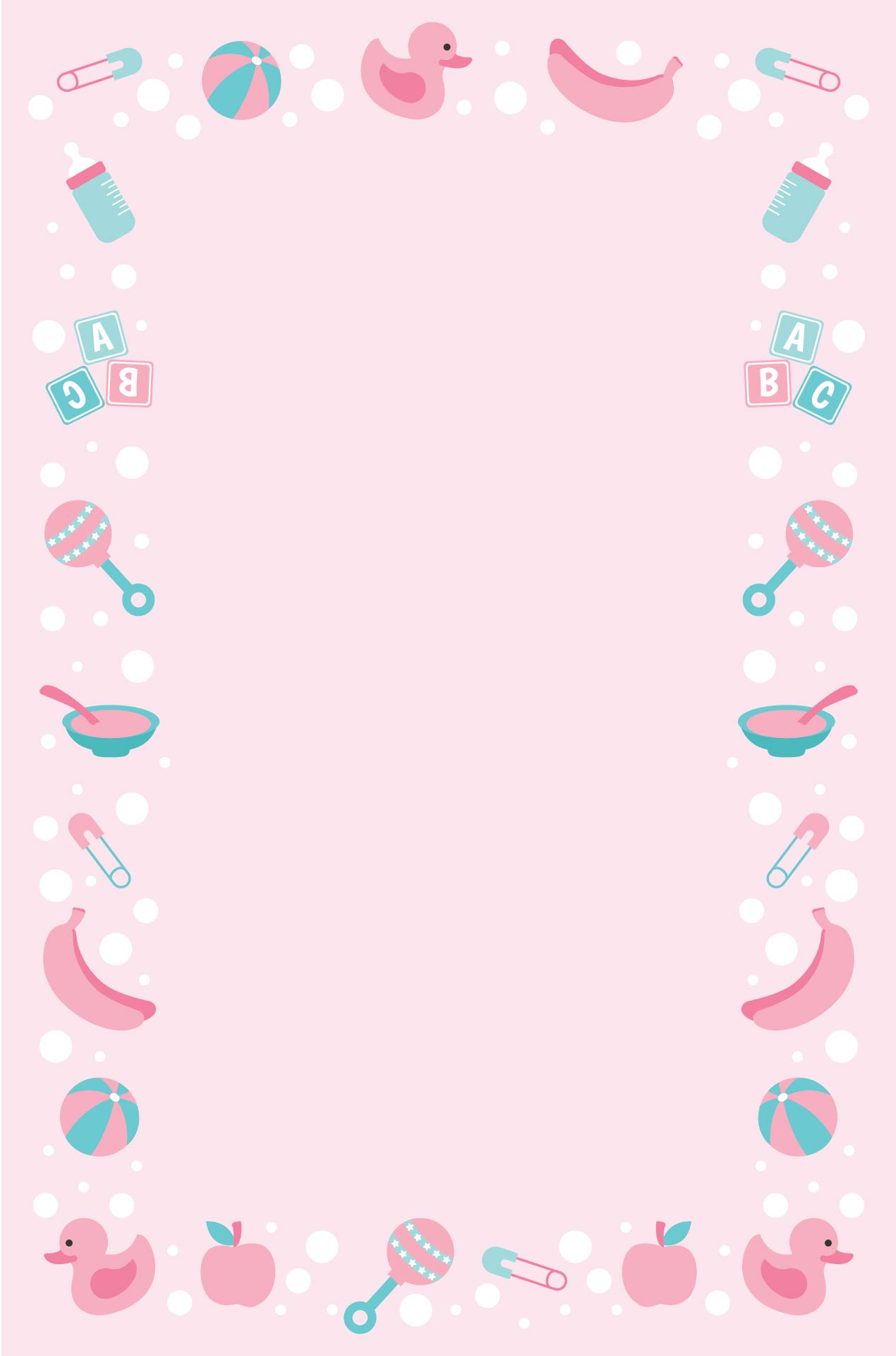 Printable Cute Baby Shower Borders Themes