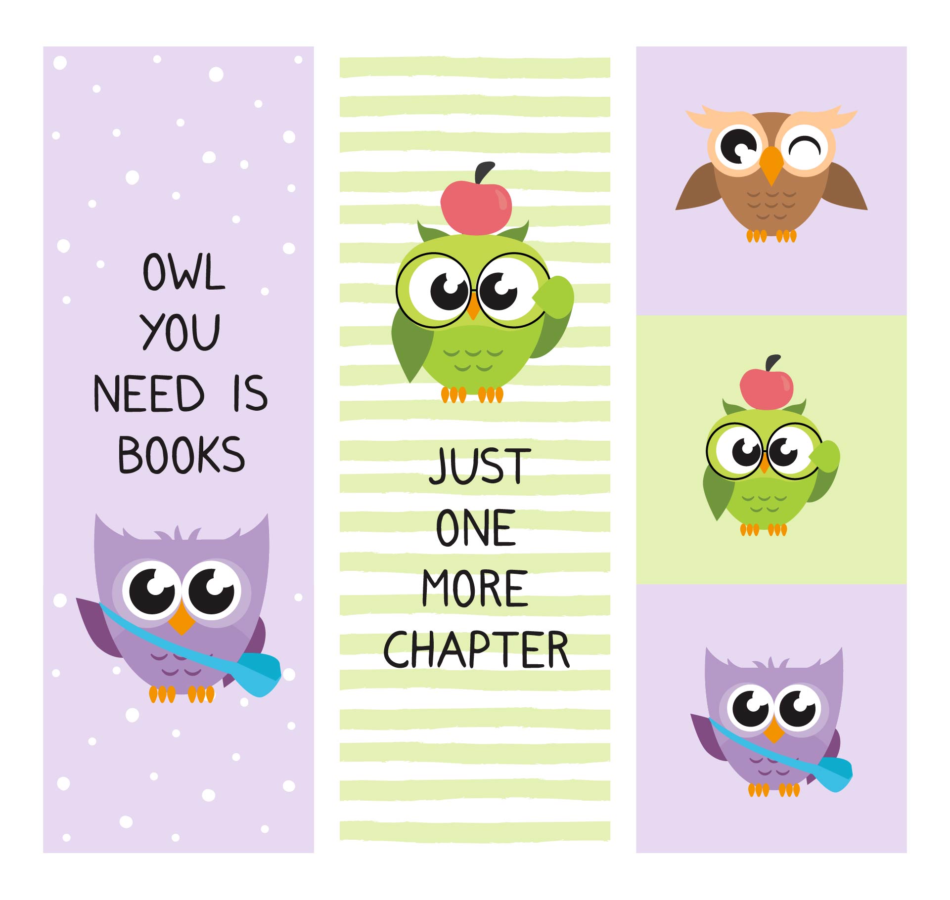 Back To School Owl Printables Bookmarks