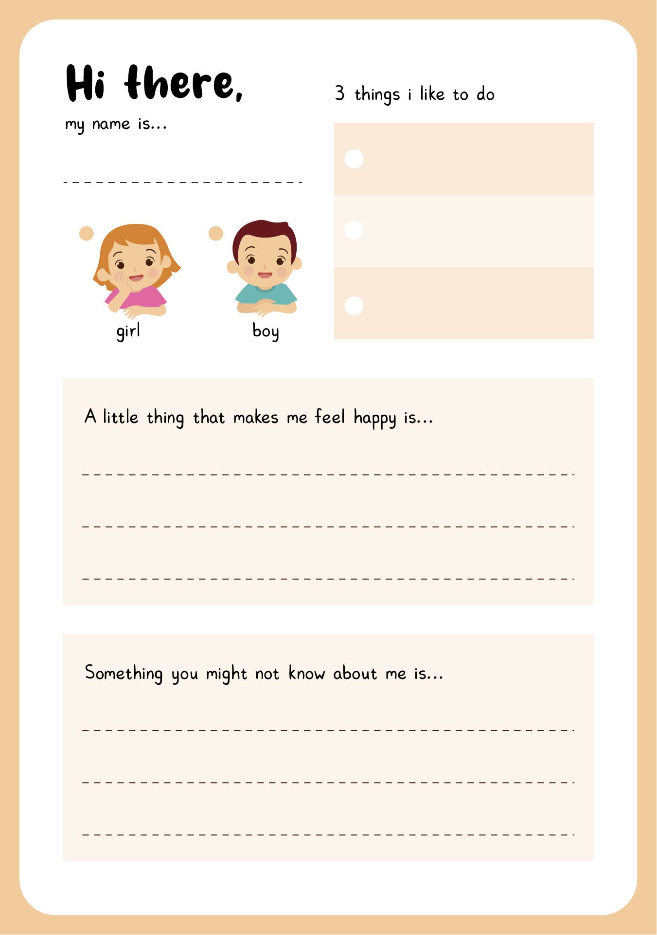 Know Yourself Worksheet Preschool Printable