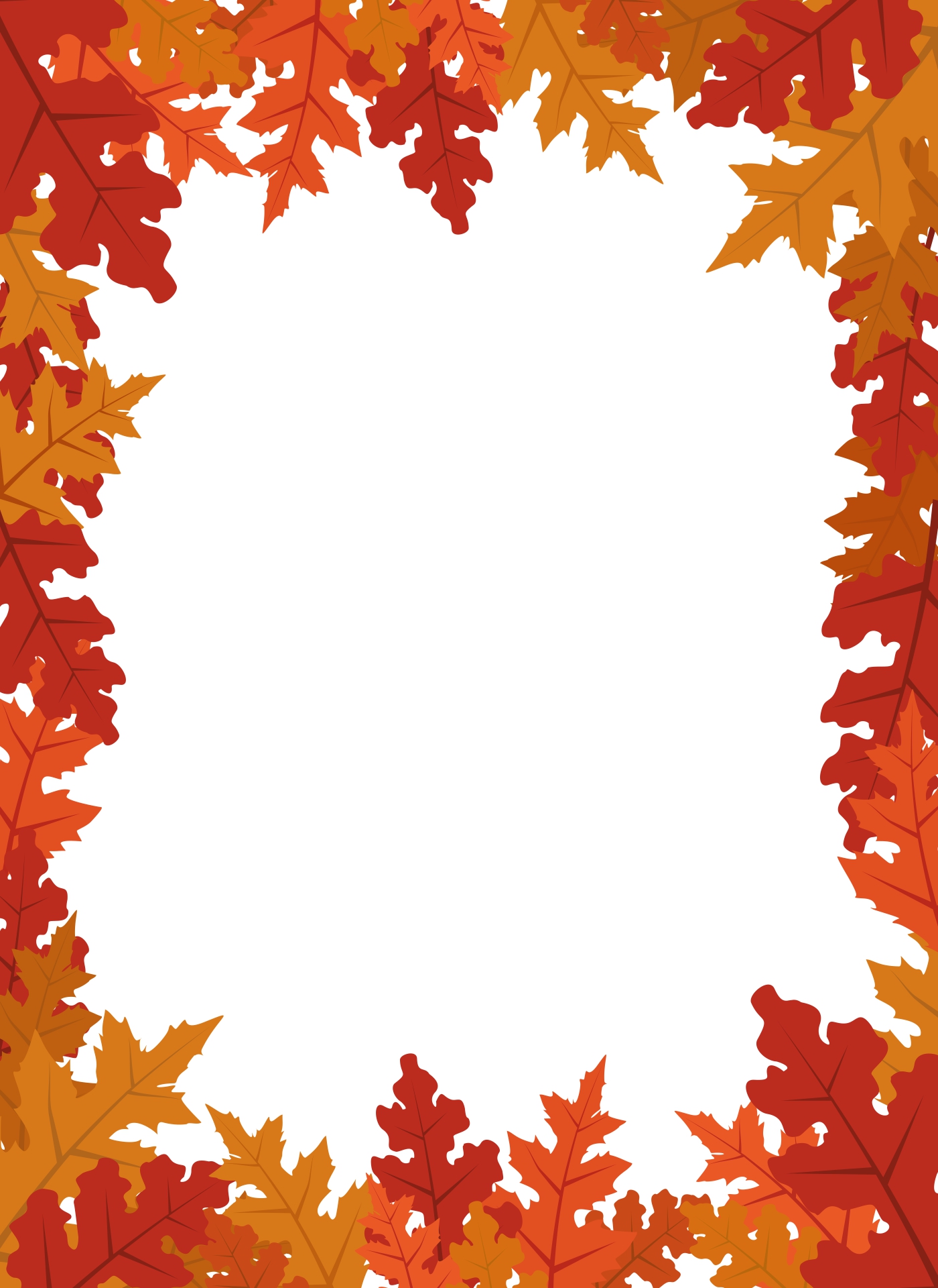 Printable Fall Oak Leaf Page Border