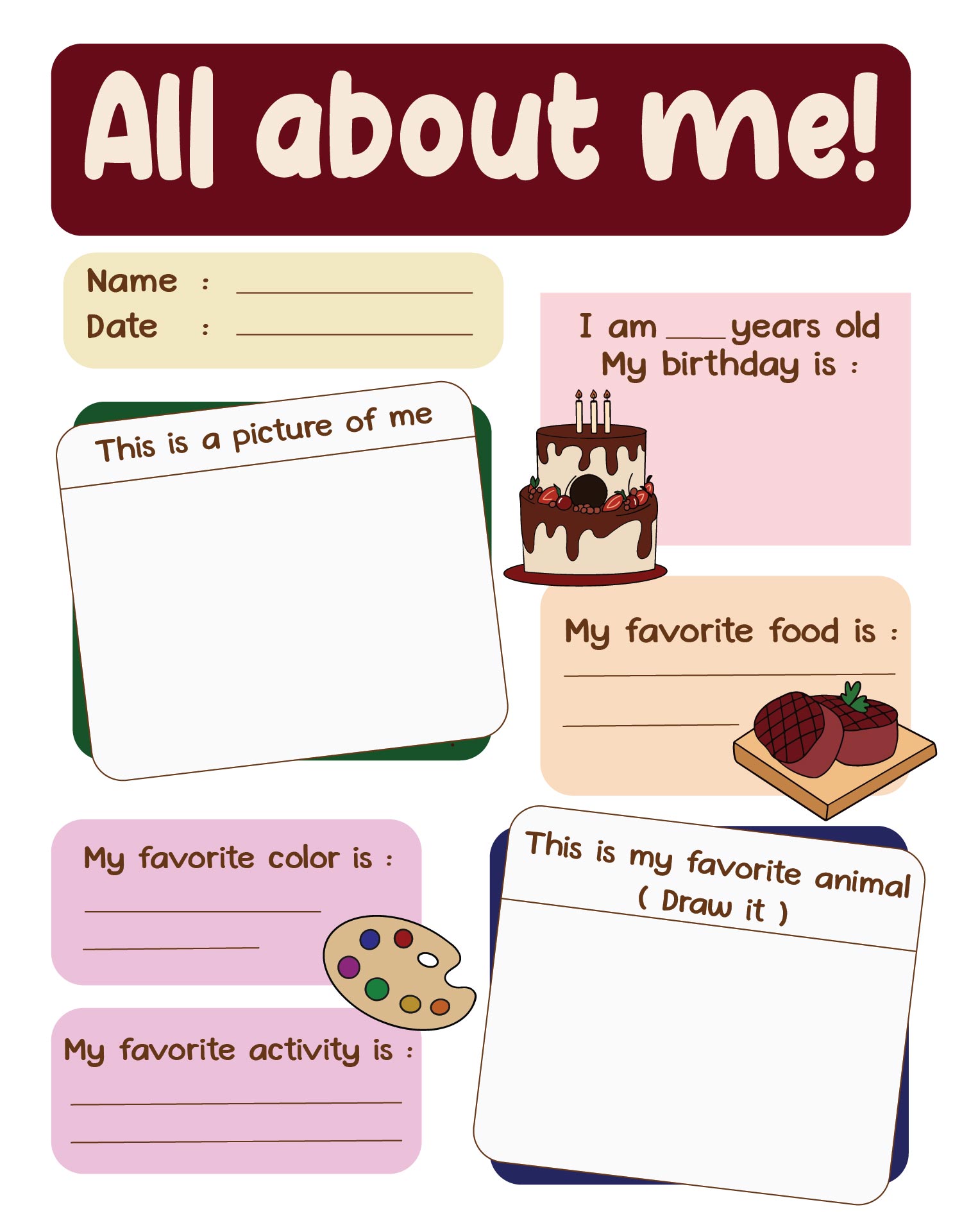 Printable Get To Know Me Questions Worksheet