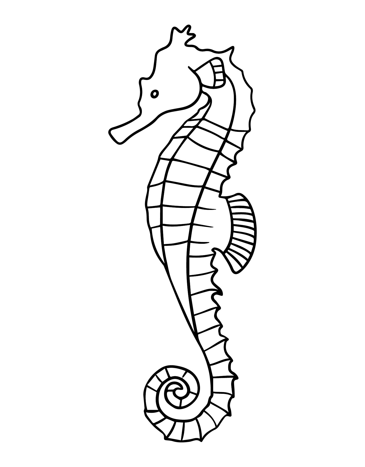 Printable Mister Seahorse Template Coloring Page