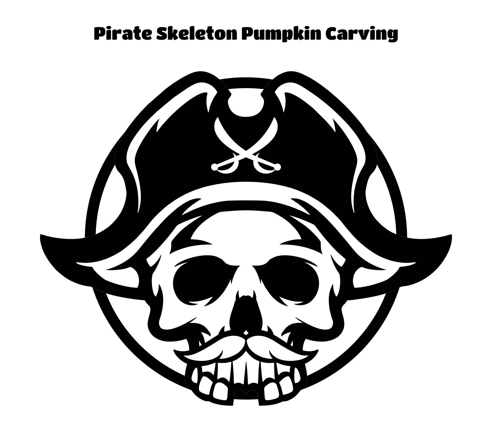 Printable Pirate Skeleton Pumpkin Template