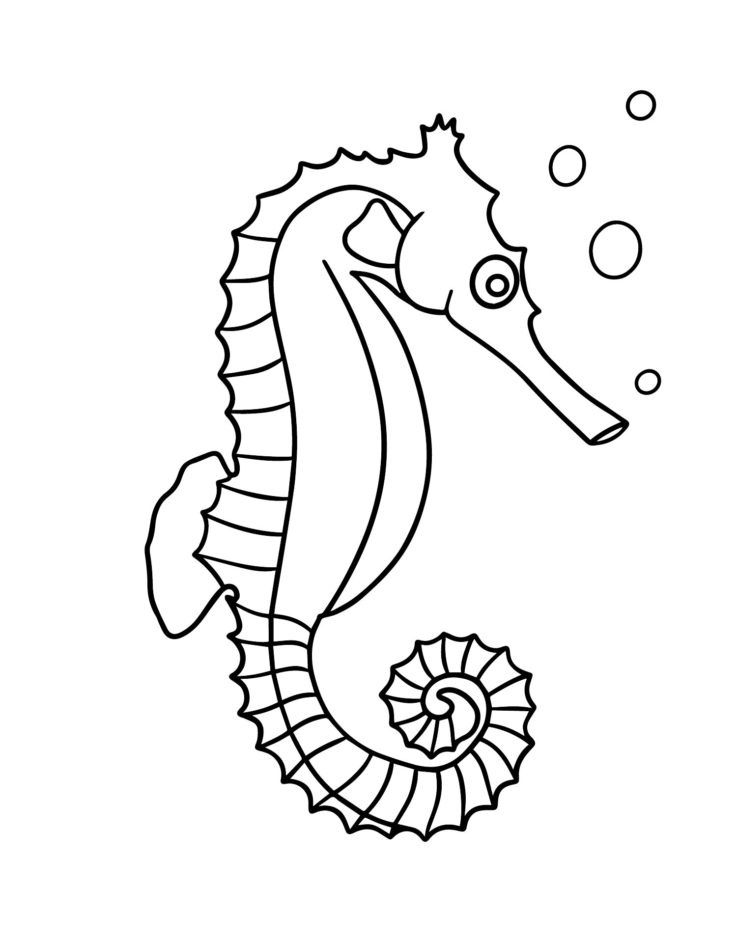 Printable Seahorse Outline Template