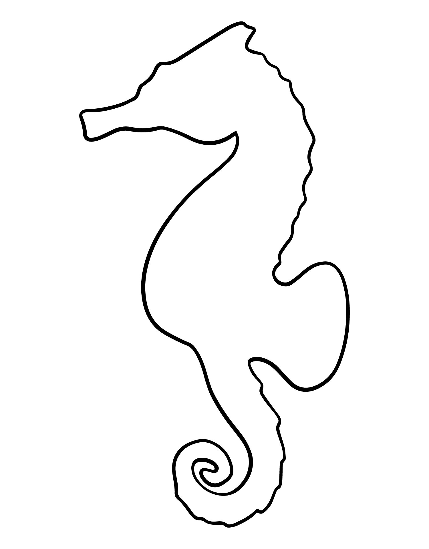 Printable Seahorse Shape Templates Crafts