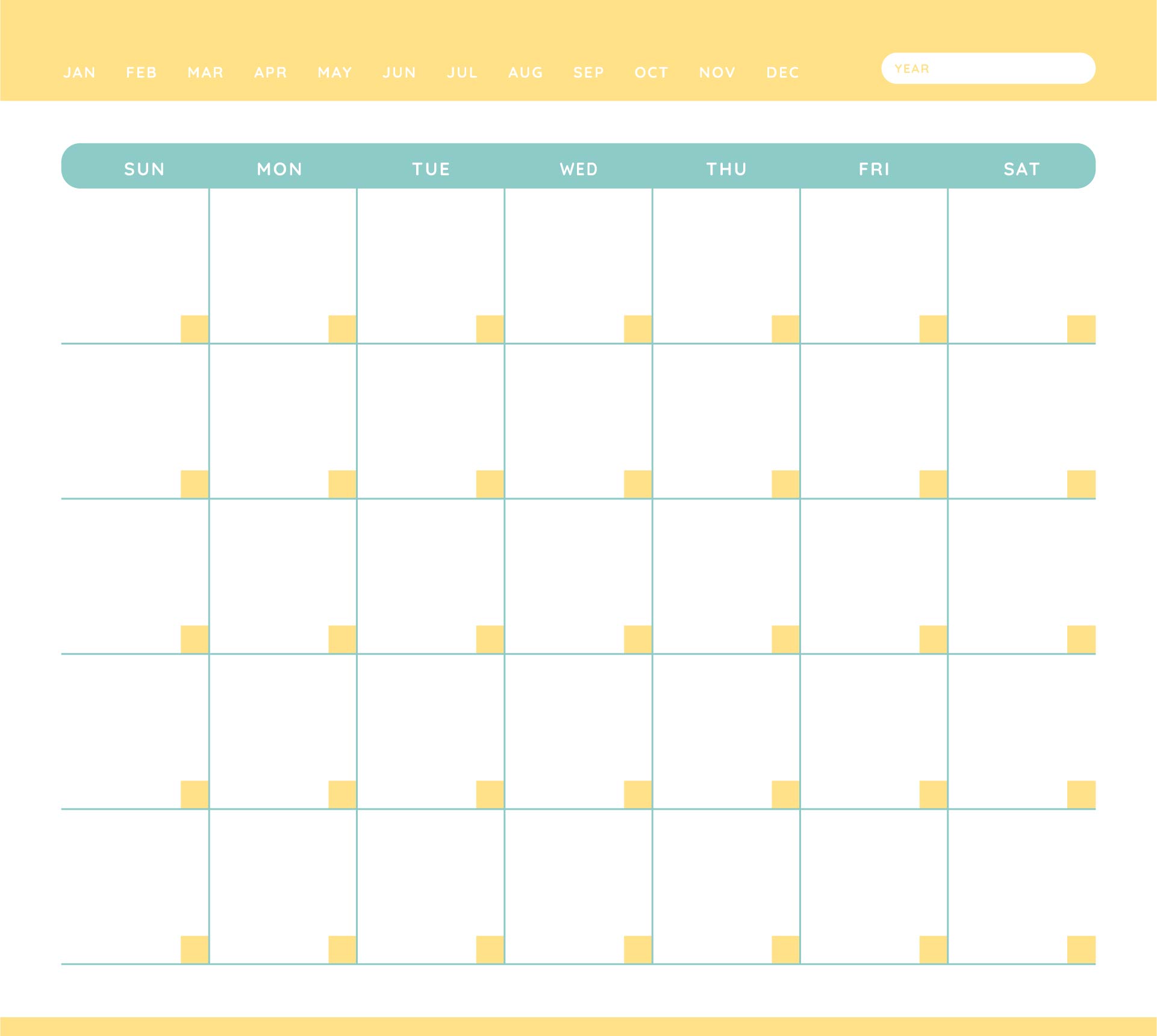 Empty Monthly Calendar Printable