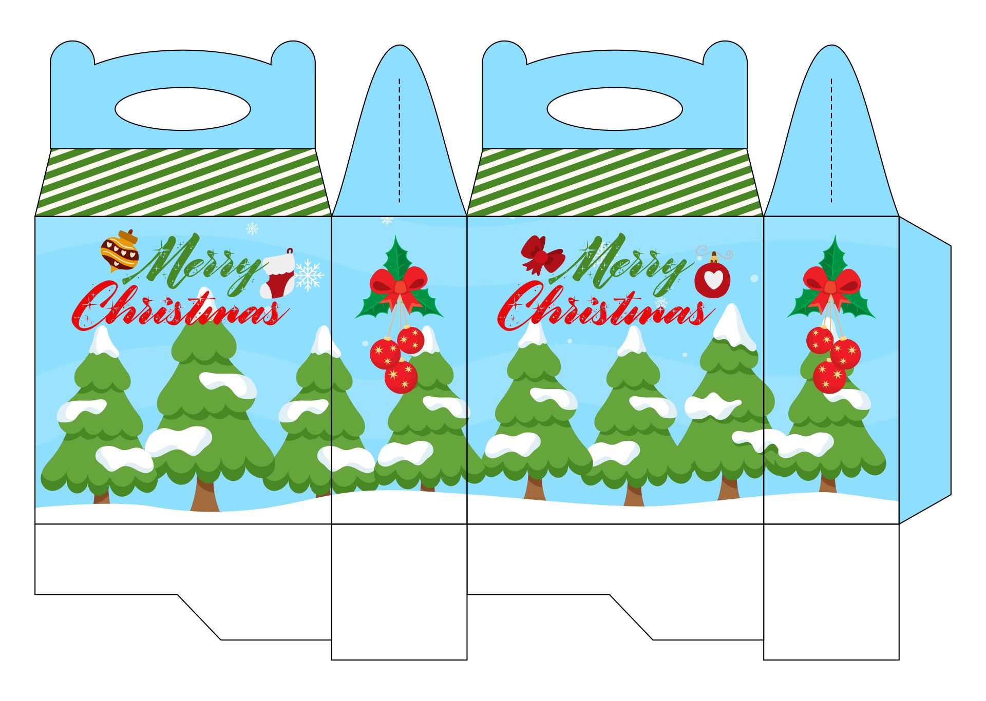 Christmas Gift Basket Printable Template Craft