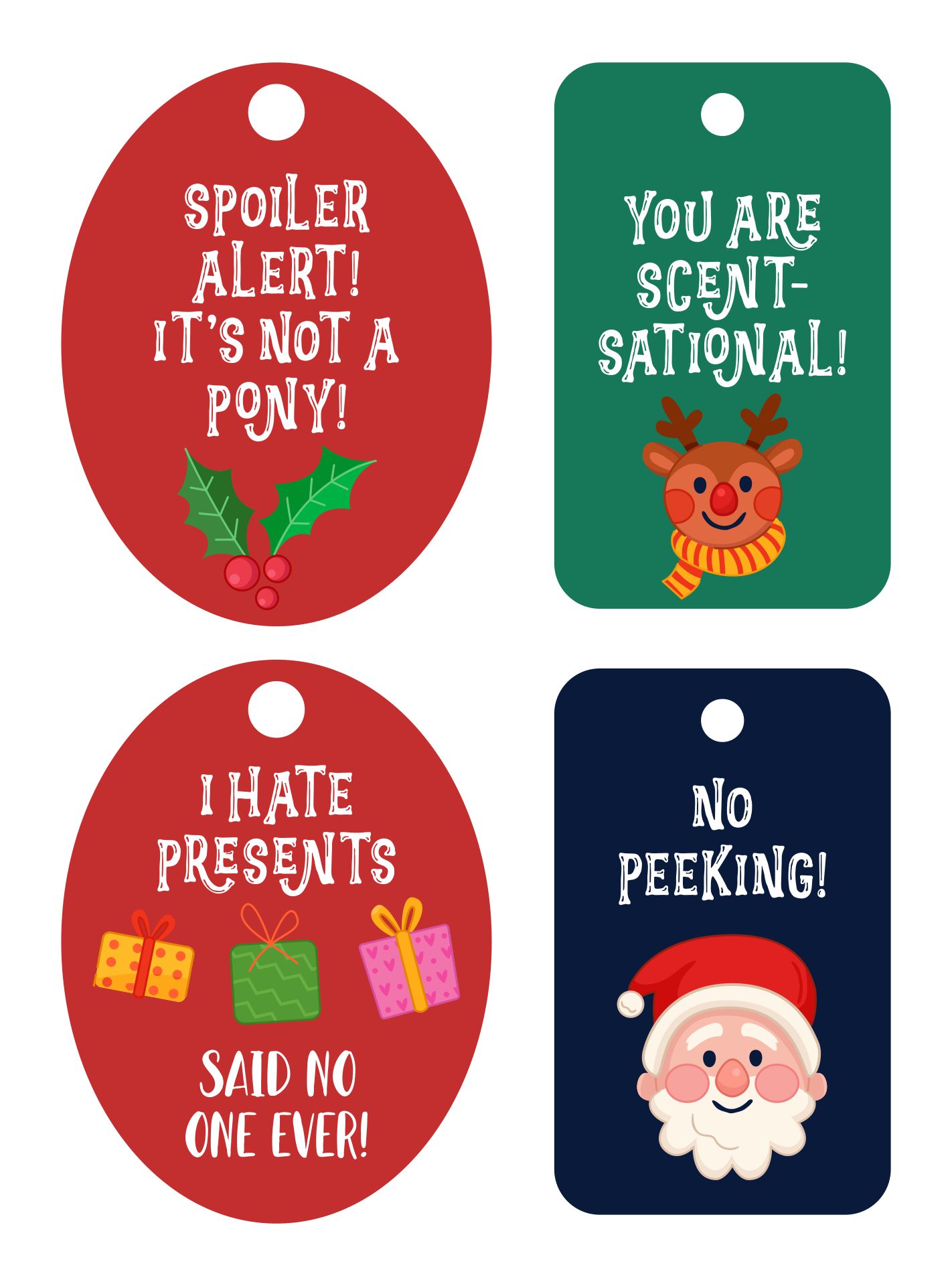 Funny Printable Christmas Gift Tags For Family Or Friends