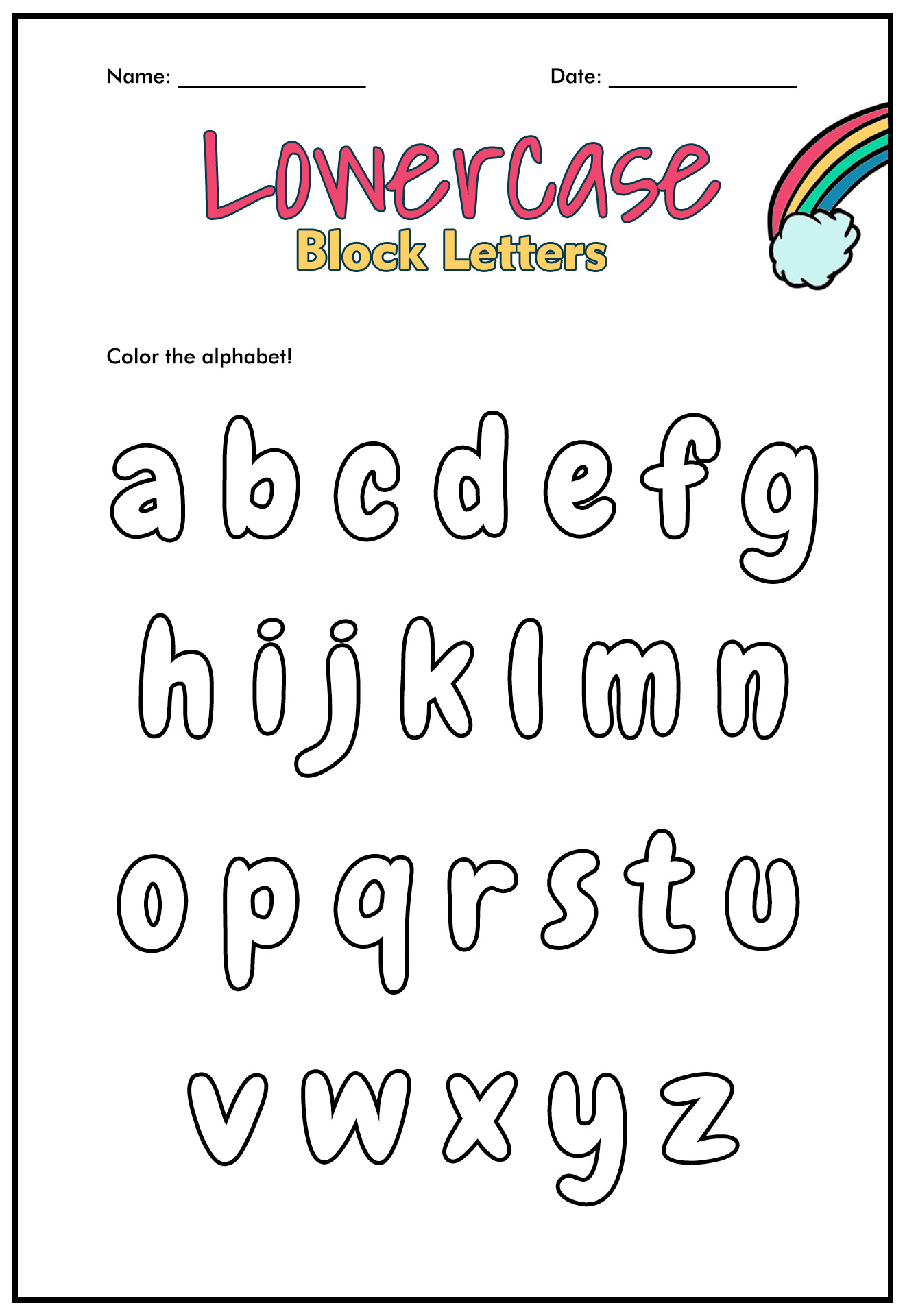 Lowercase Block Letters Printable