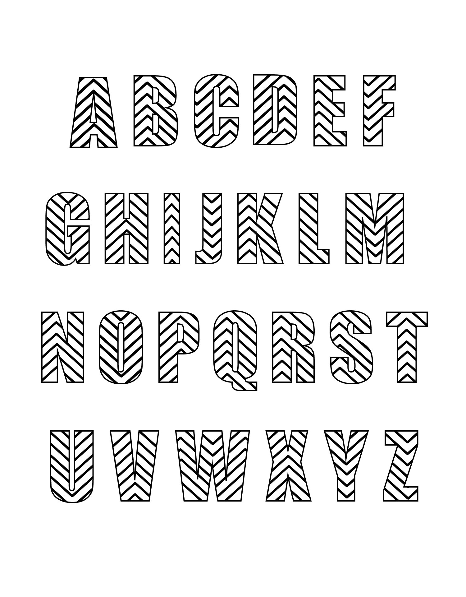 Printable Capital Alphabet Letters Coloring Pages