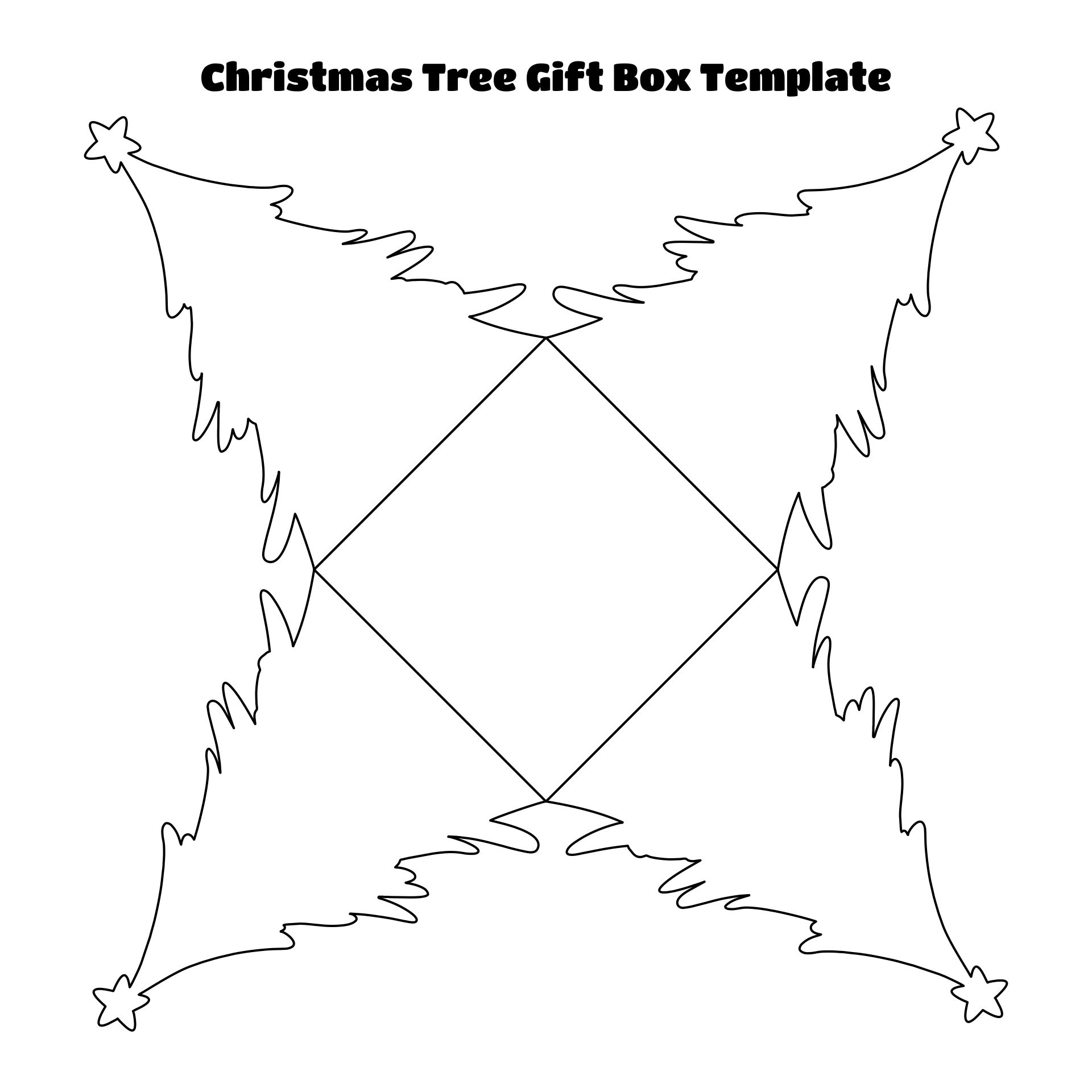 Printable Christmas Tree Gift Box Template