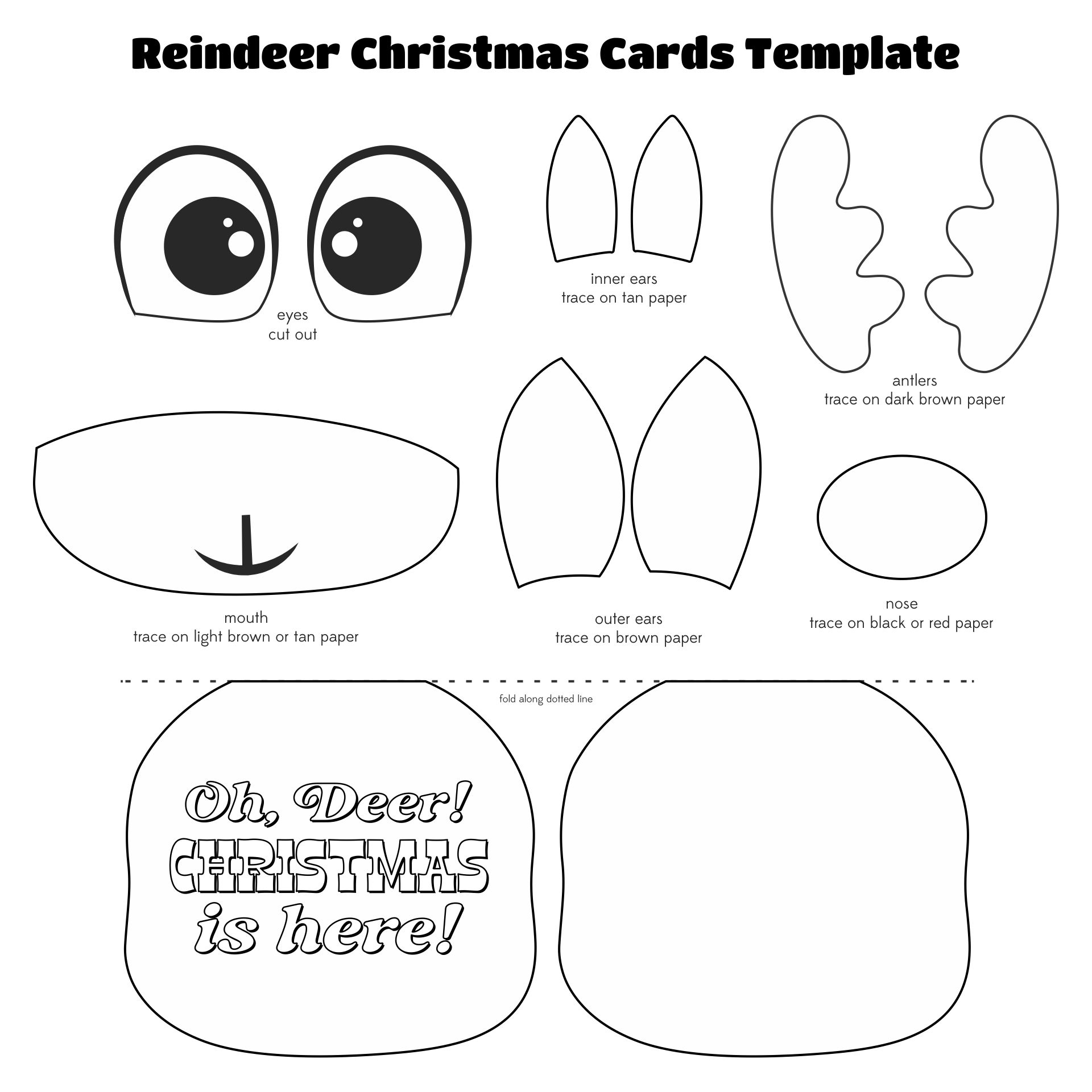 Printable Funny Pun Reindeer Christmas Cards