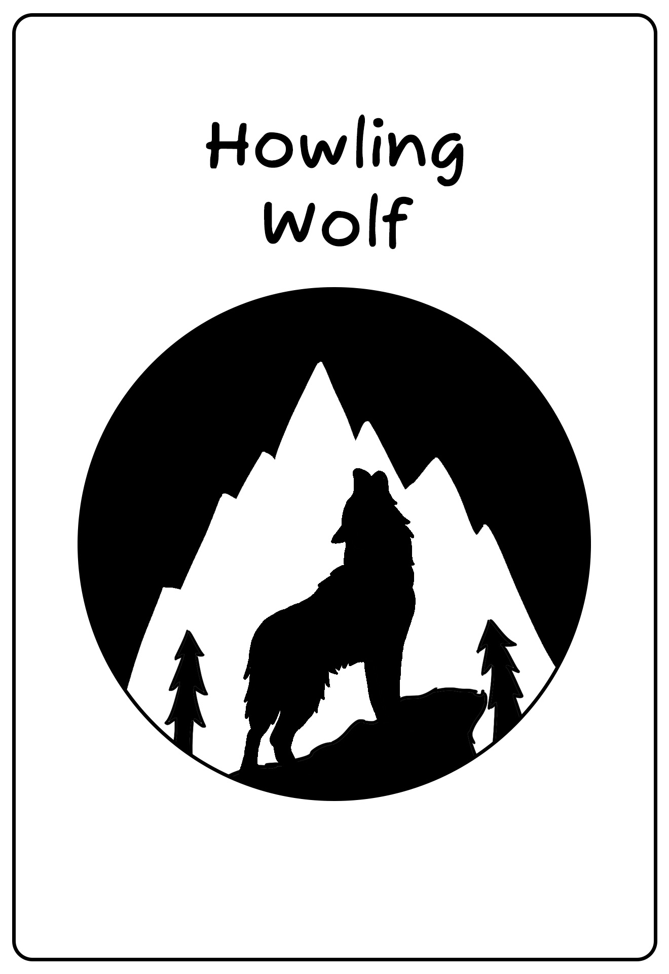 Printable Halloween Howling Wolf Stencil Pattern