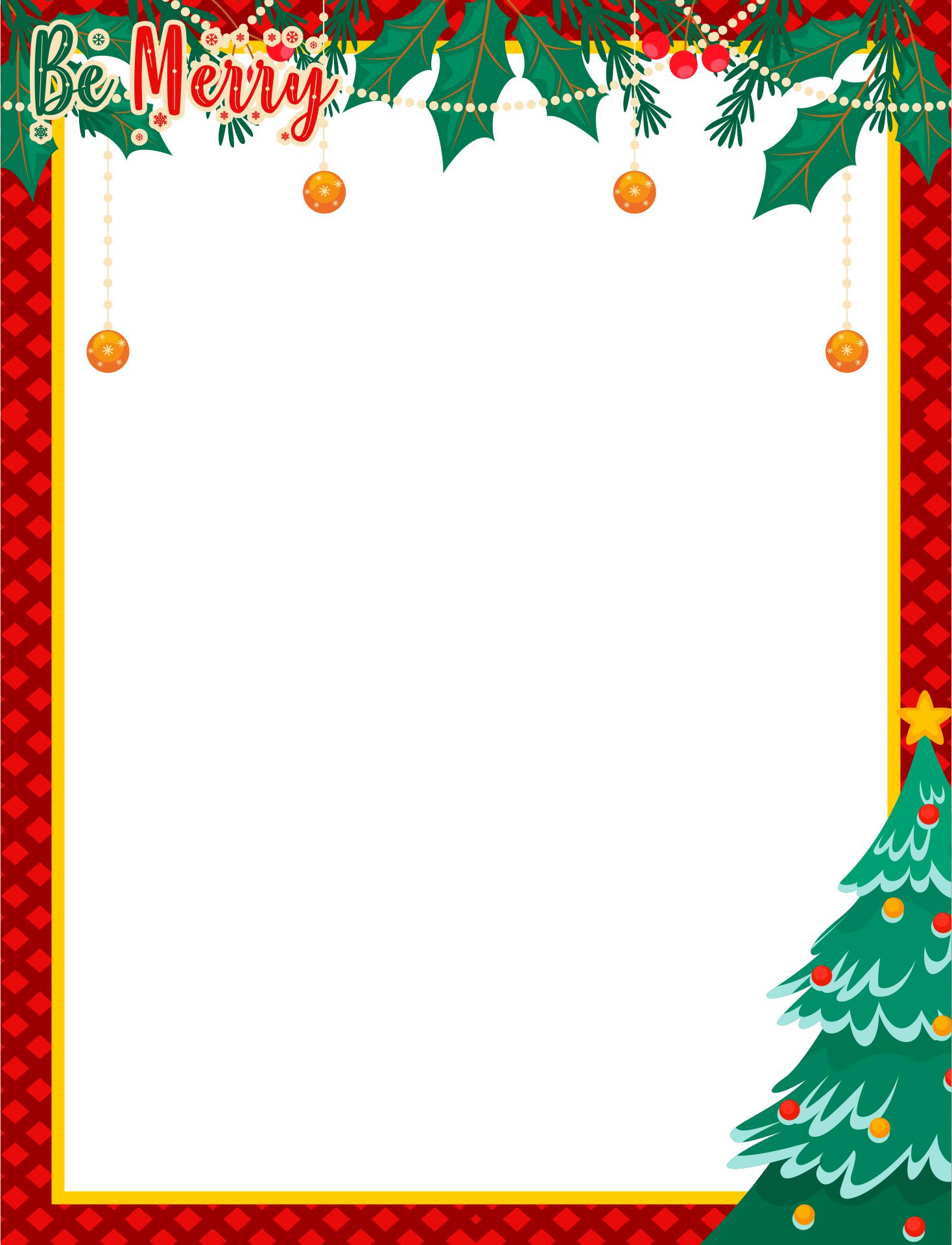 Printable Merry Days Of The Season Border Paper