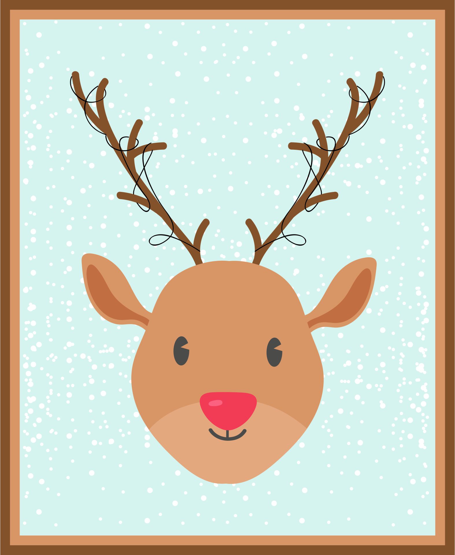 Printable Reindeer Covered In Thumbprint Lights Template
