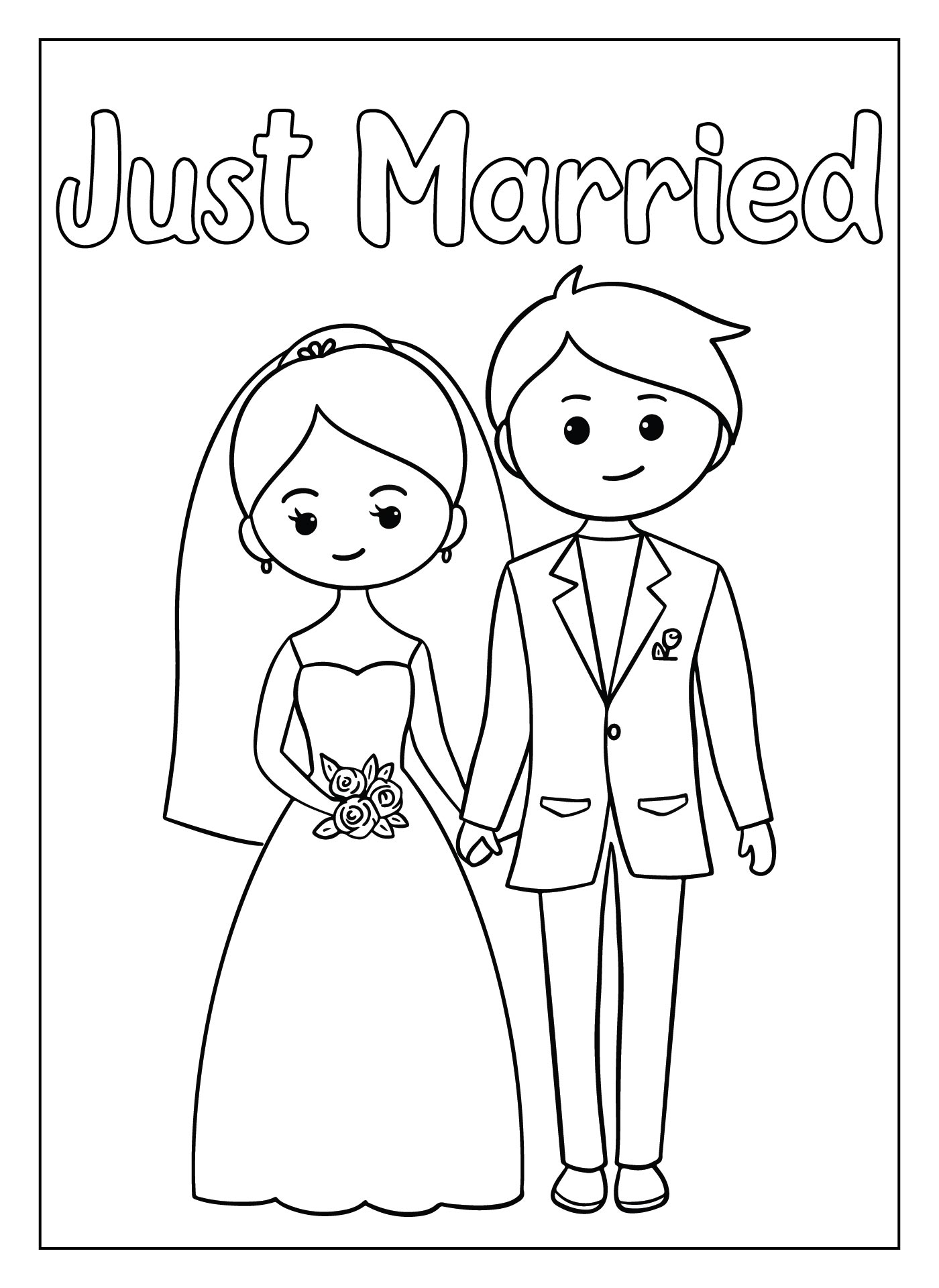 Printable Wedding Coloring Activity Book Favor