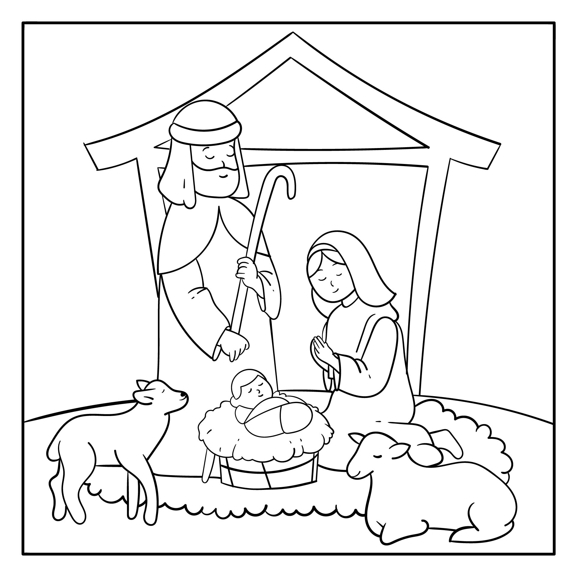 Printable Christmas Religious Theme Coloring Pages