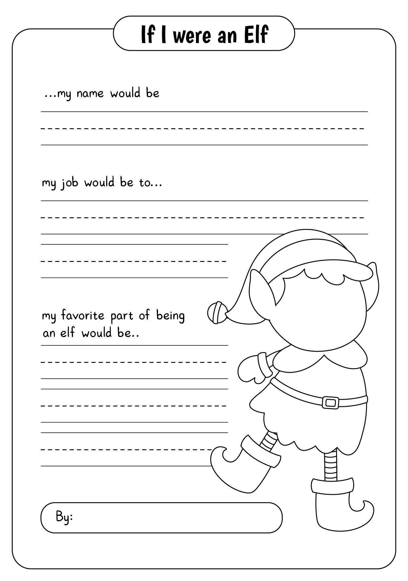 Printable Elf Writing Prompts