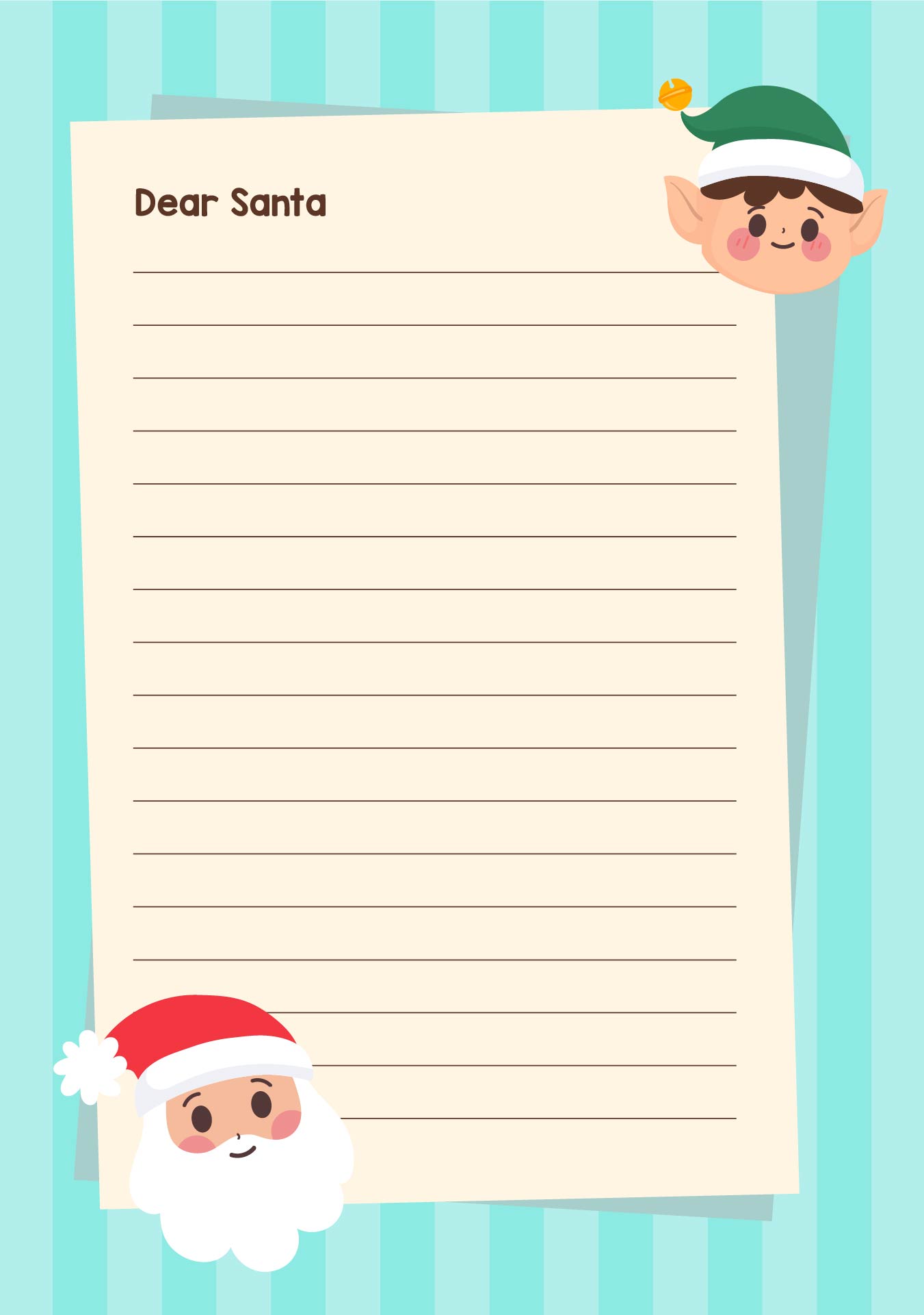 The Elf On The Shelf Santa Claus Paper Template Writing Printable