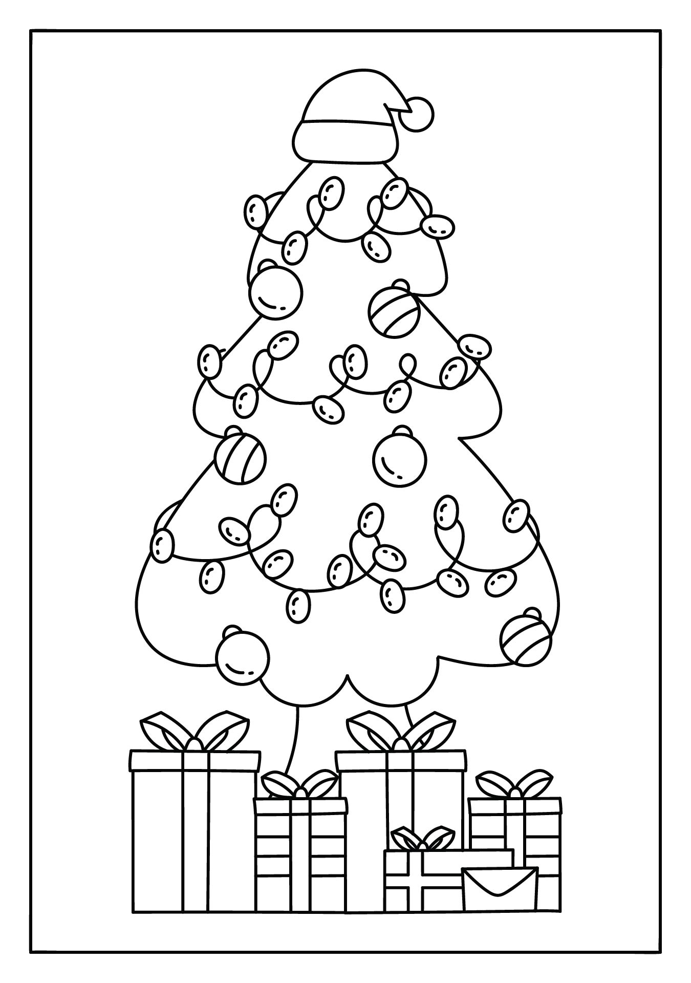 Printable Cheery Christmas Tree Coloring Page For The Holiday Season