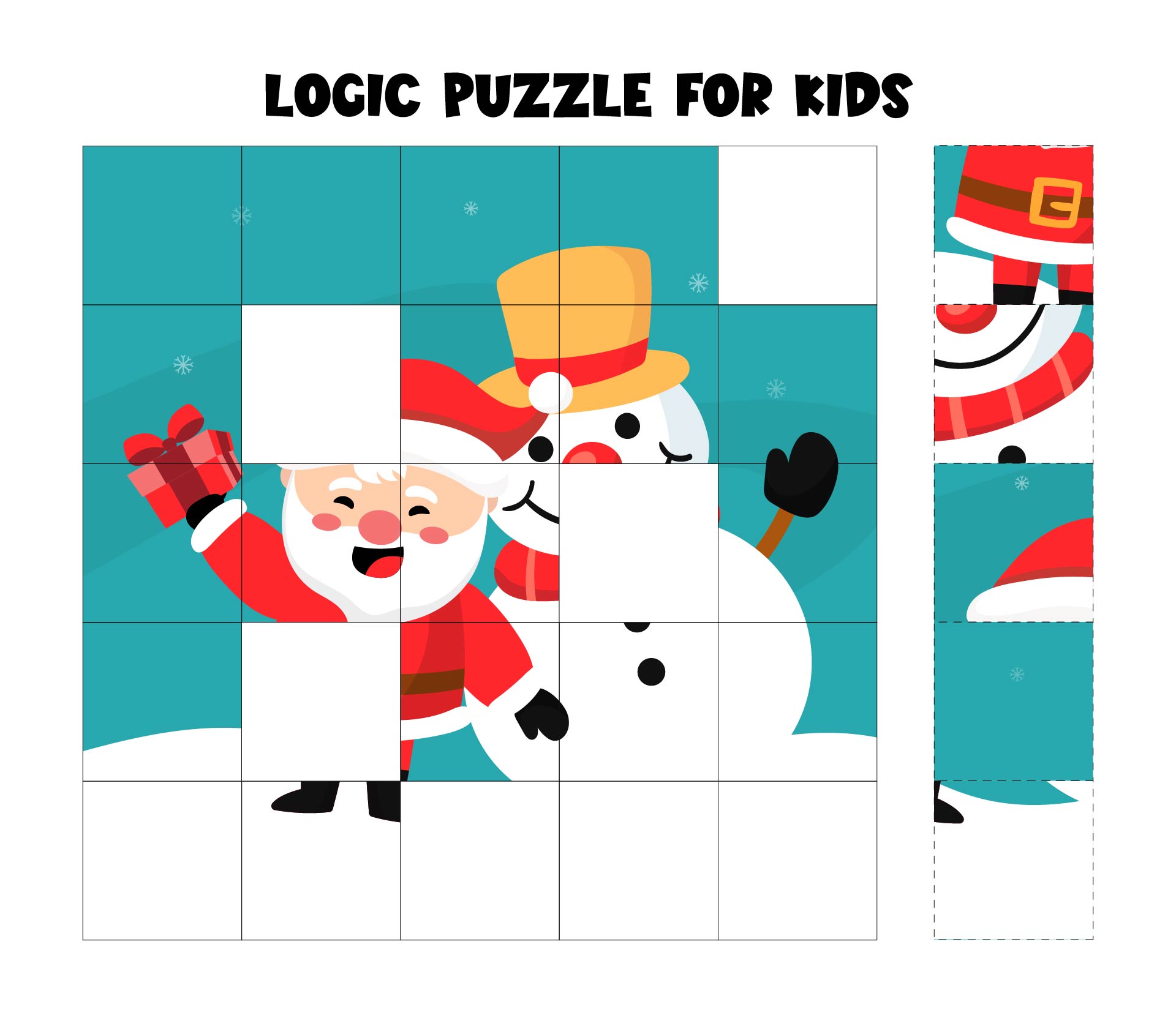 Printable Christmas Picture Puzzle Game