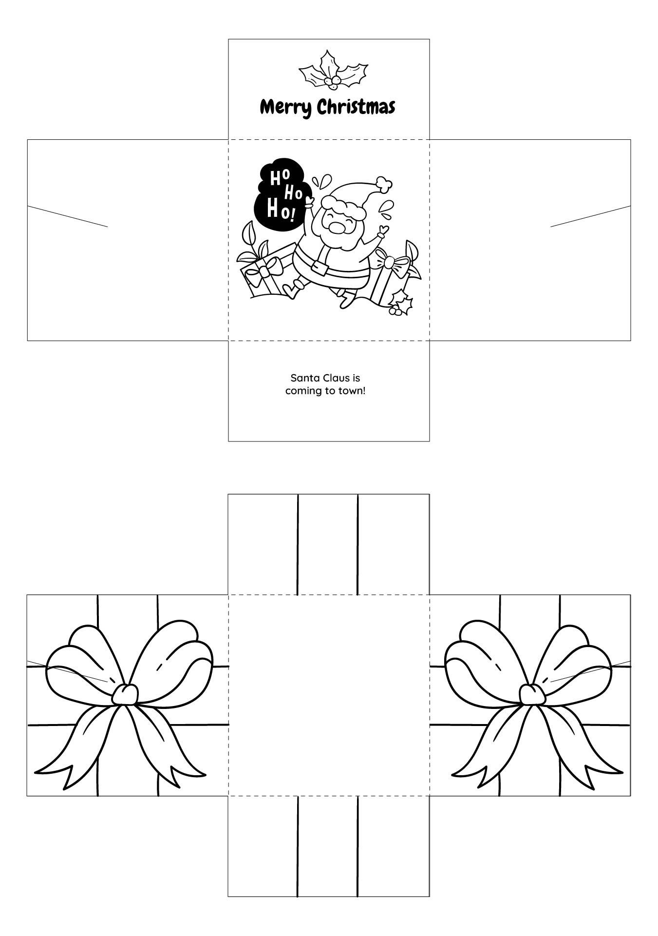 Printable Holiday Cards To Color For Kids & Adults