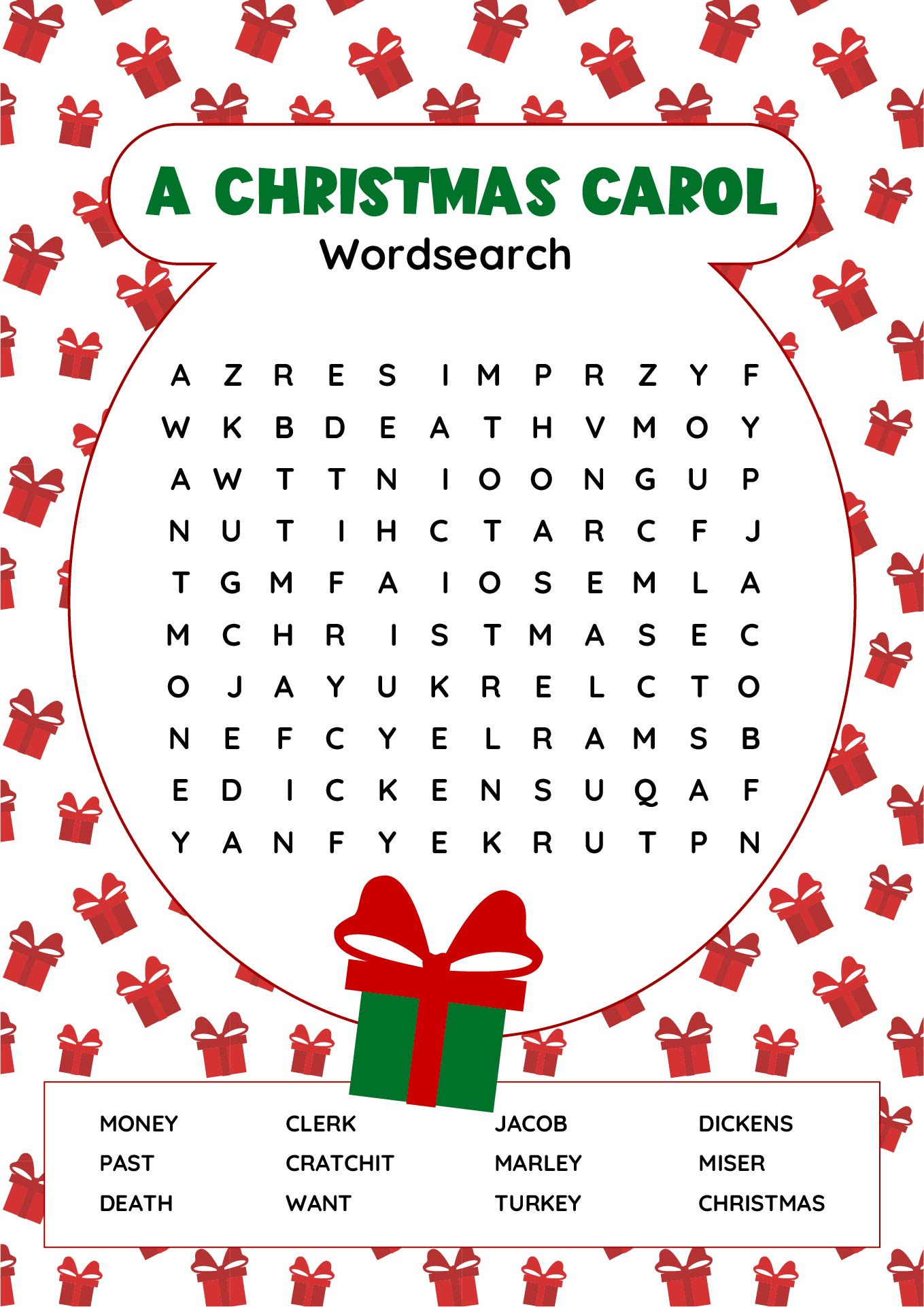 Printable Christmas Carols Word Search Puzzle