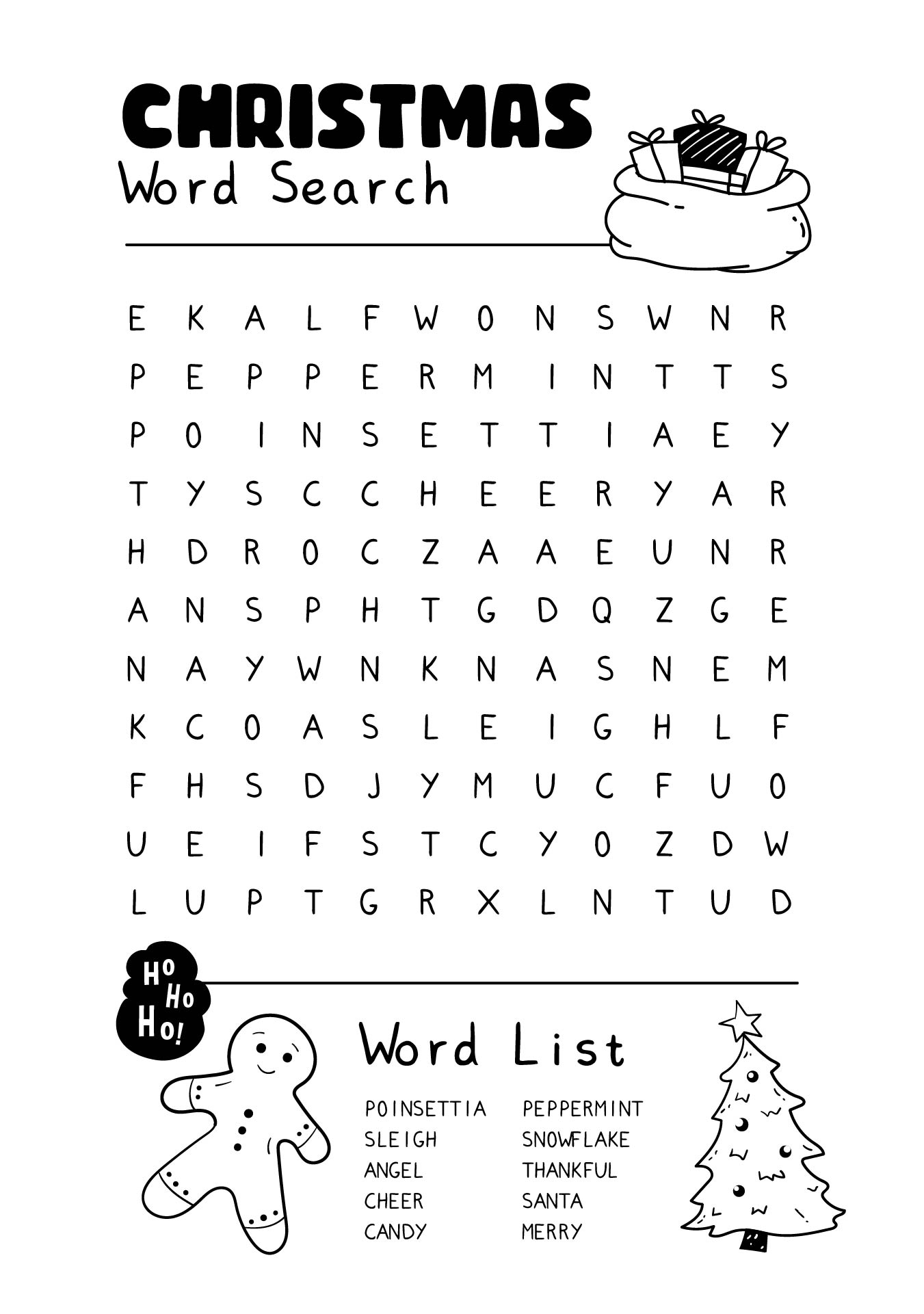 Printable Christmas Word Searches And Coloring Page