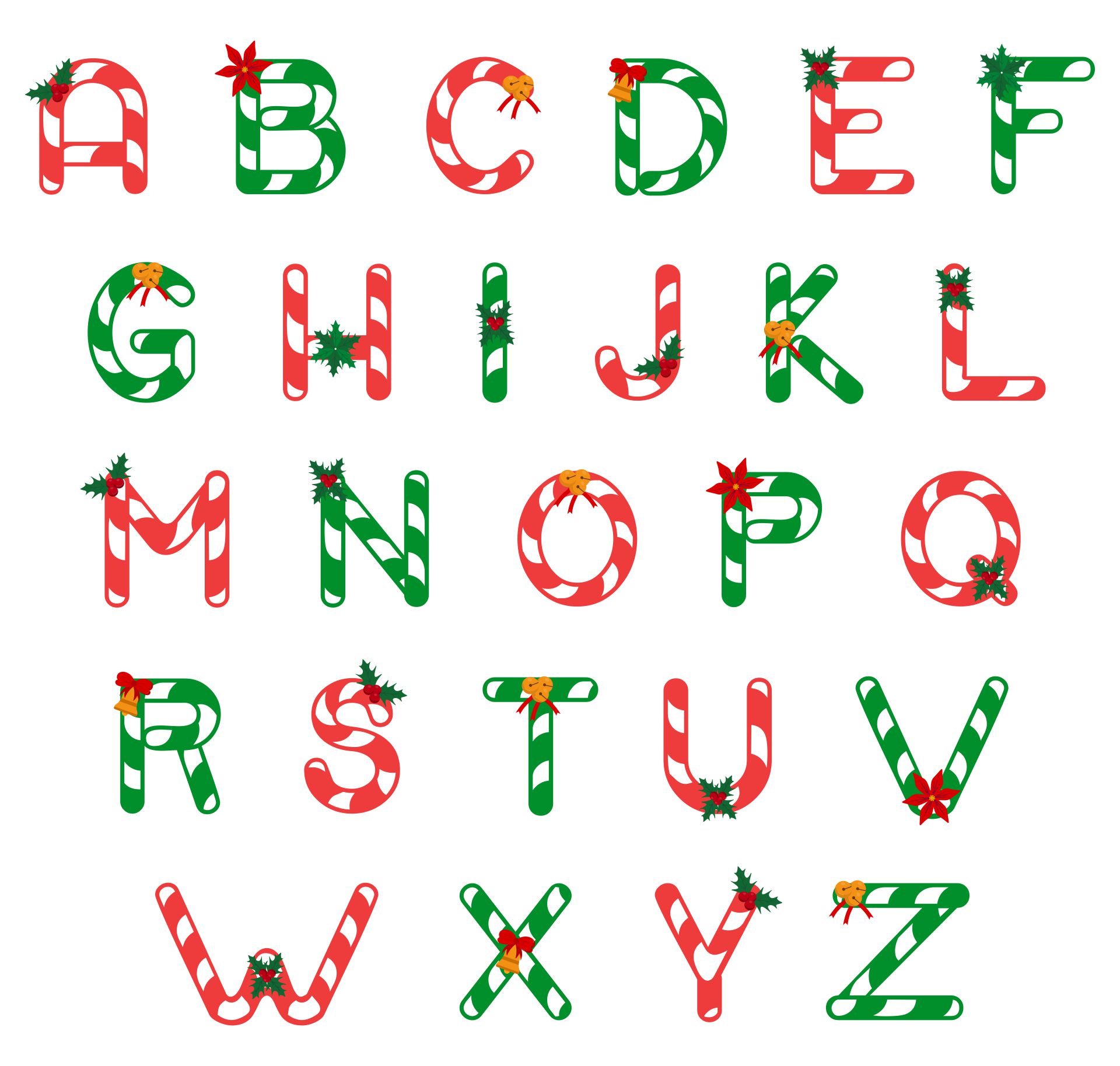 Alphabet Merry Christmas Letters Printable
