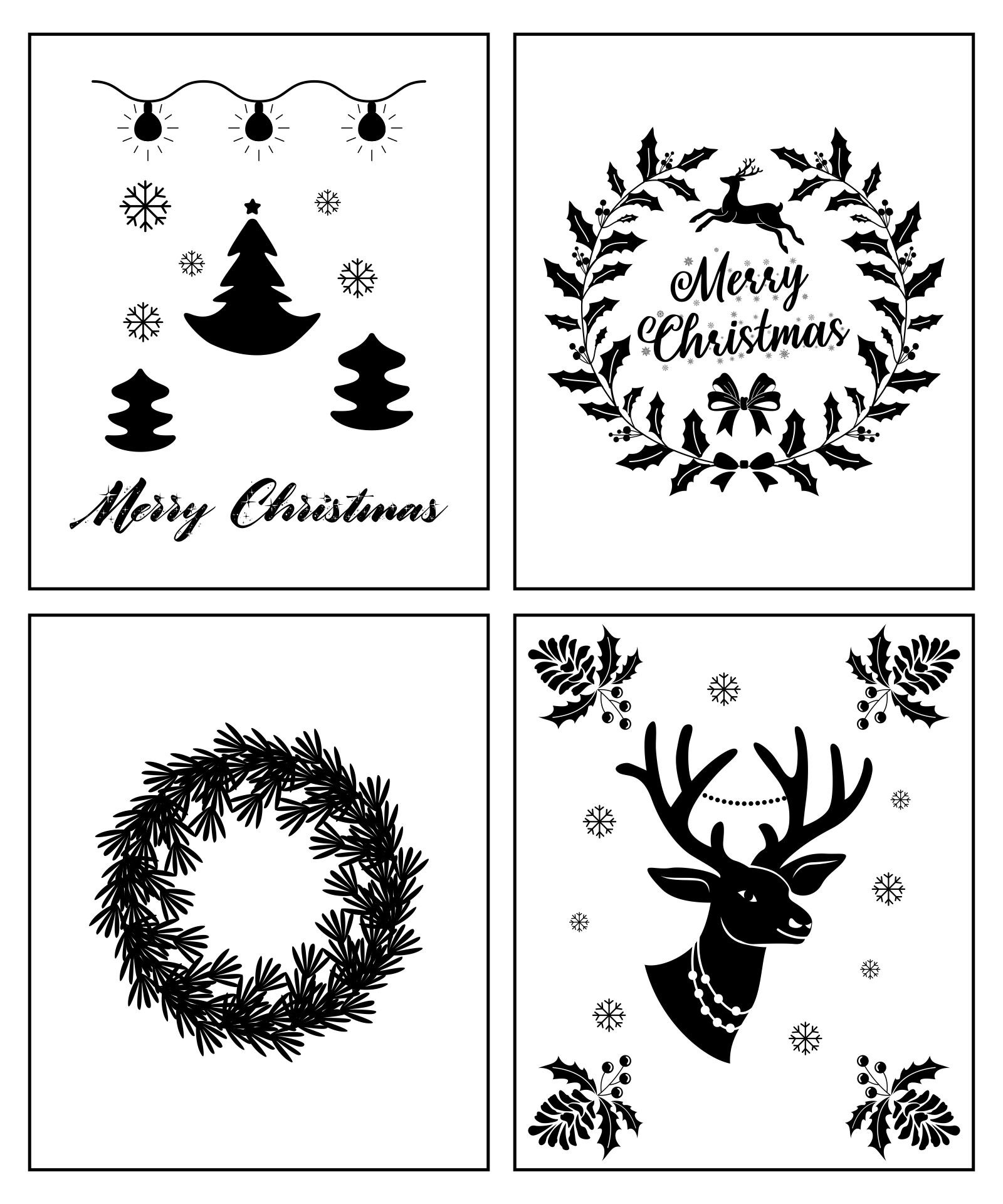 Black And White Modern Christmas Printables