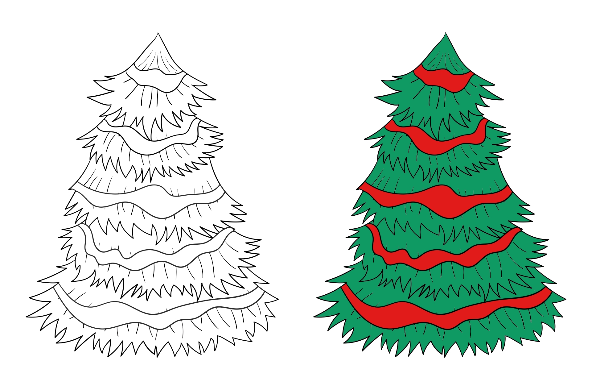 Cartoon Christmas Tree Printable Templates