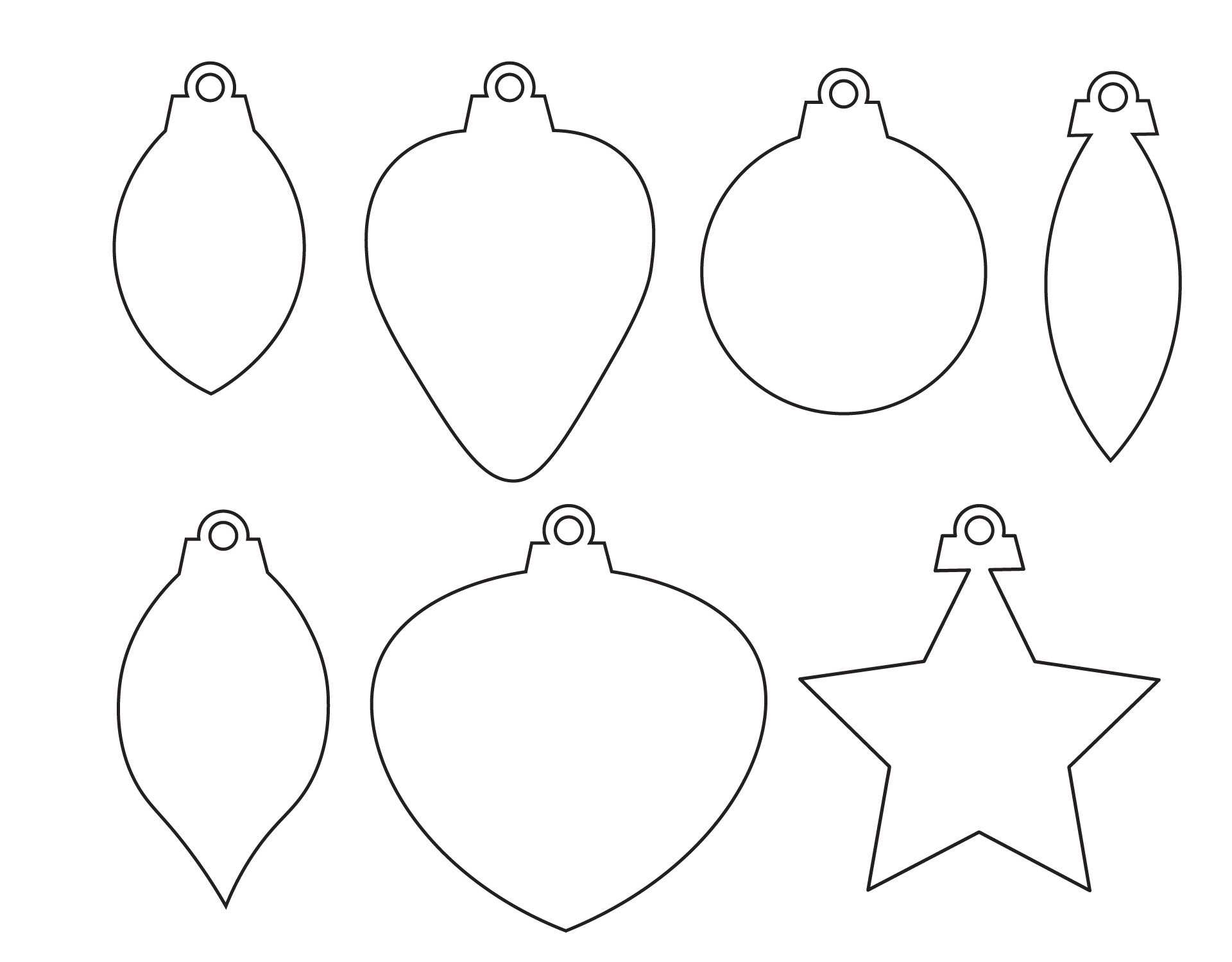 Christmas Hanging Ornament Blank Template Printable