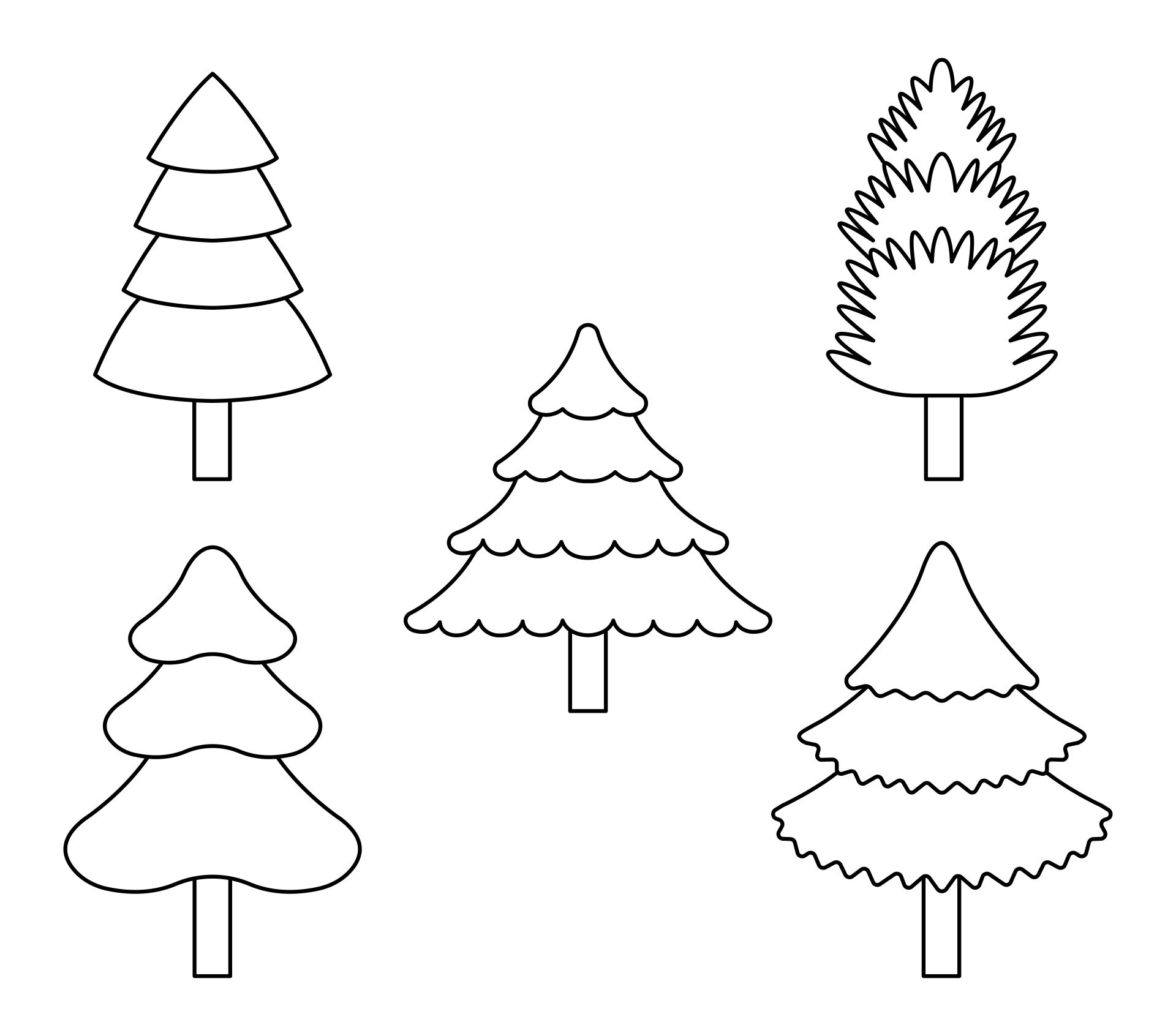 Christmas Tree Shapes Activity Template Printable