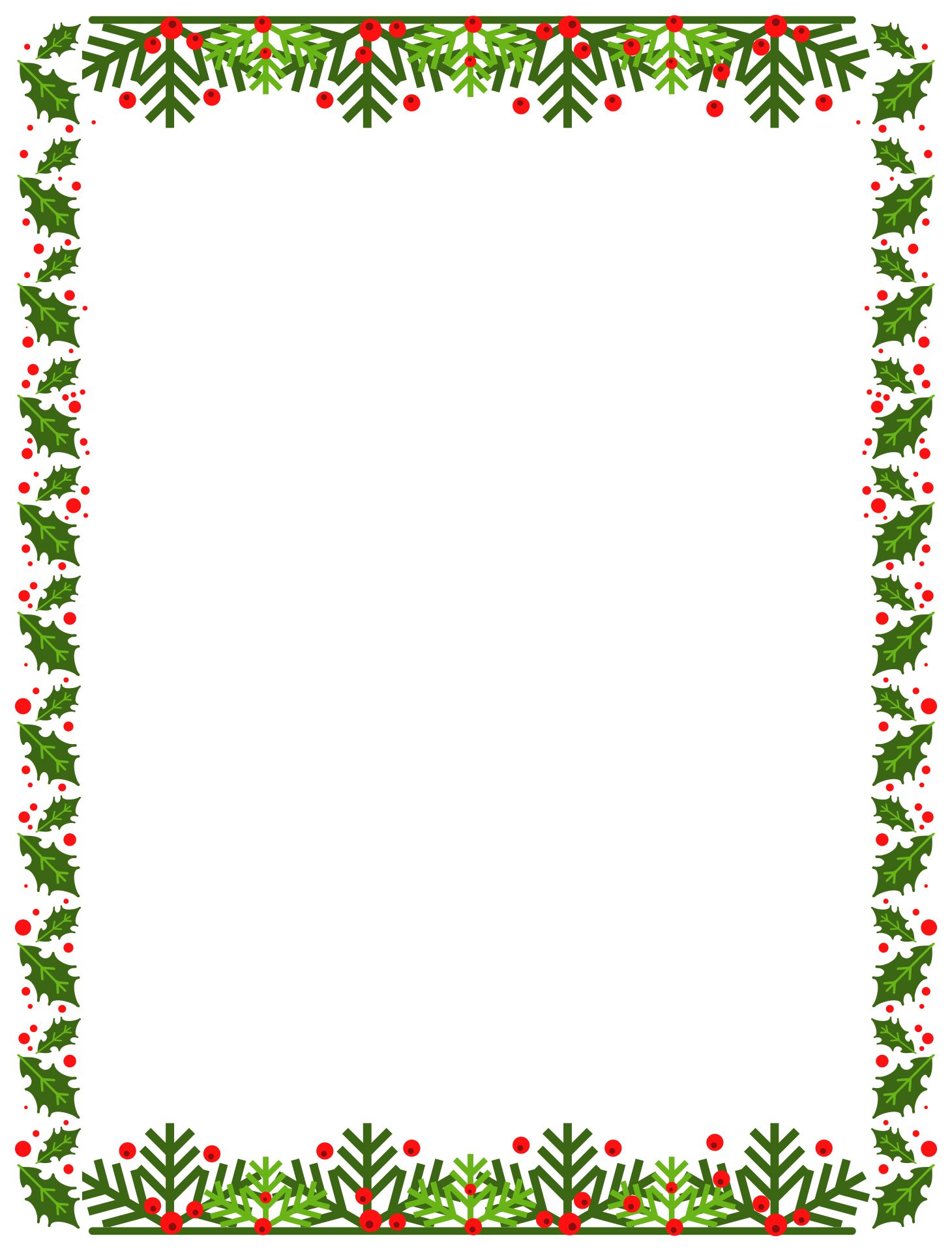 Cute Christmas Border Papers Printable Templates