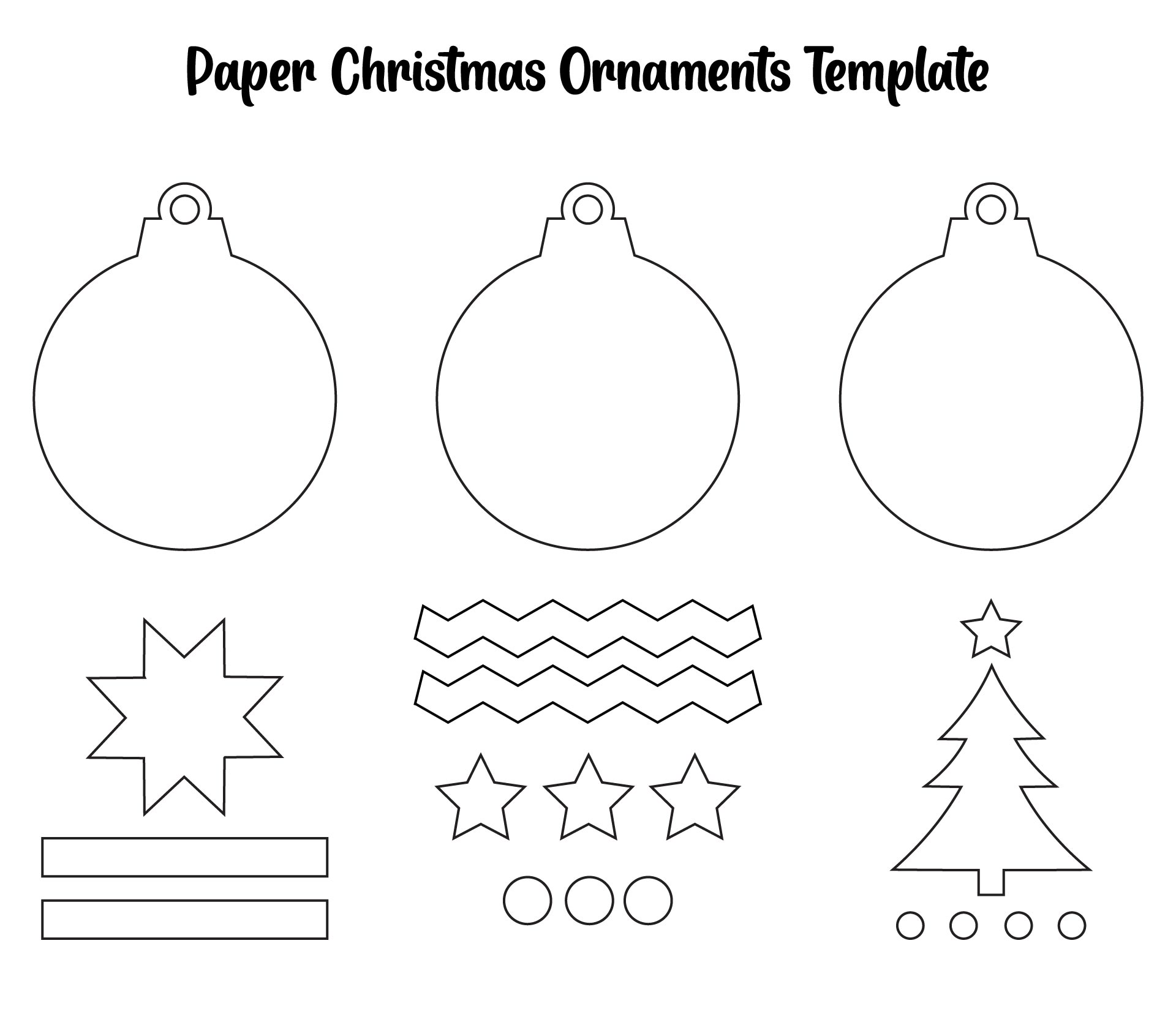 Easy Paper Christmas Ornaments Template Printable