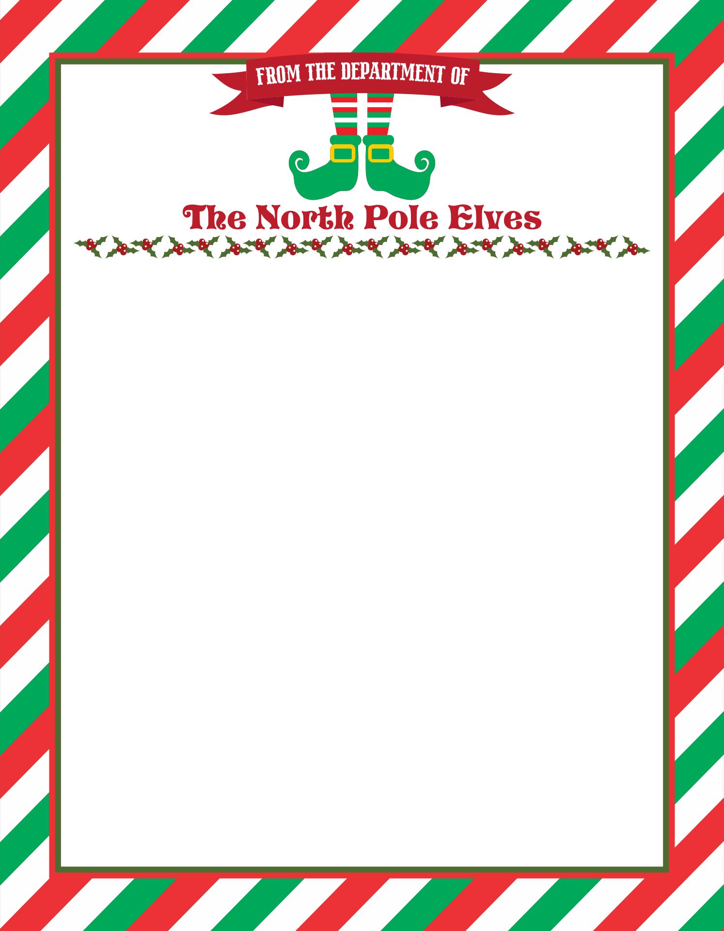 Elf On Shelf Stationary Printable Christmas Paper