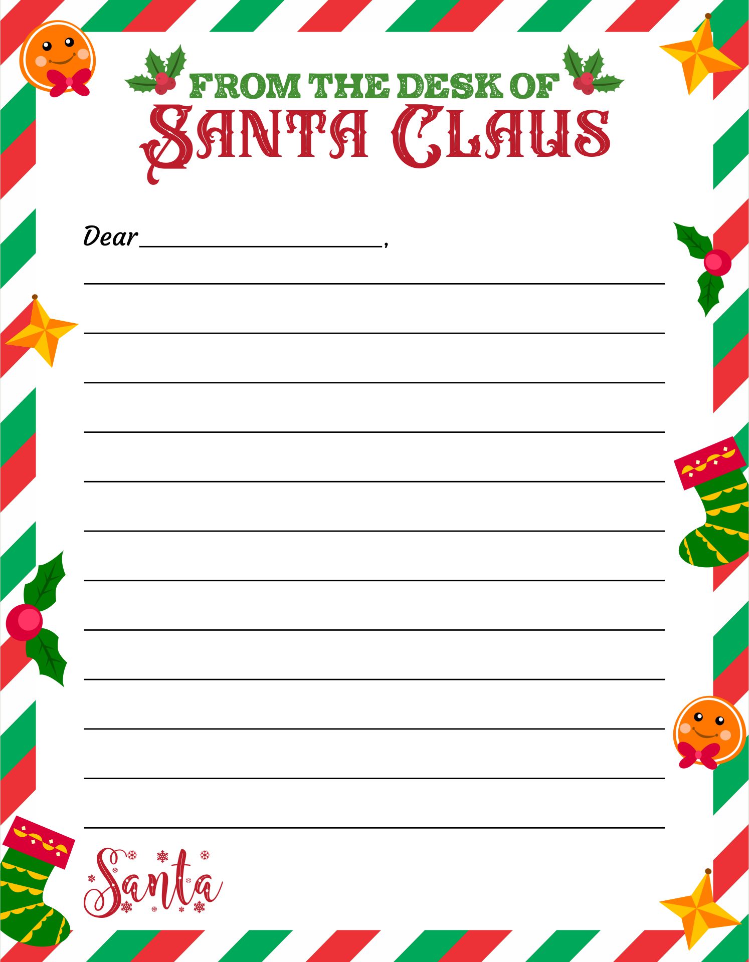 Letter From Santa Printable Template