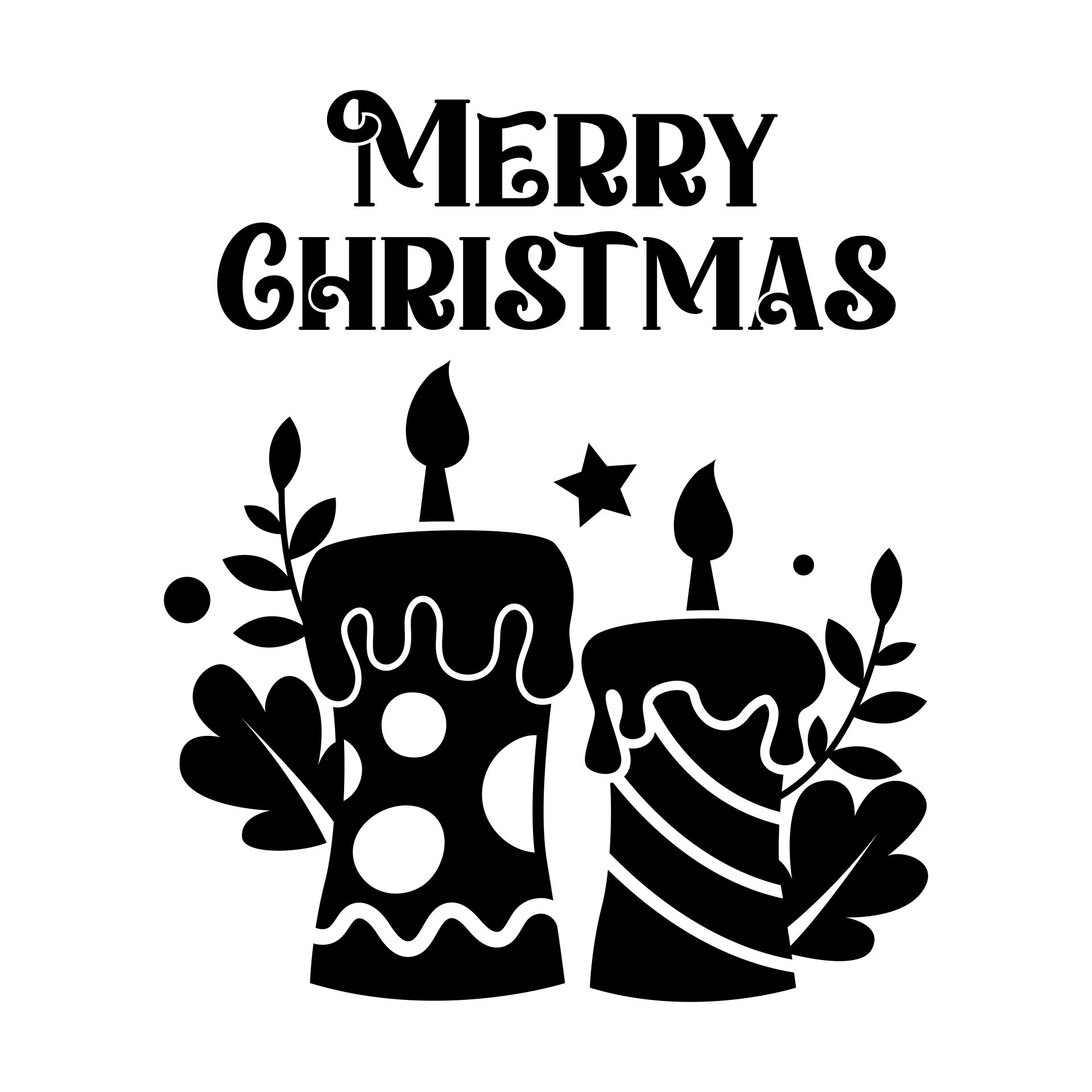 Merry Christmas Candles Printable Stencil