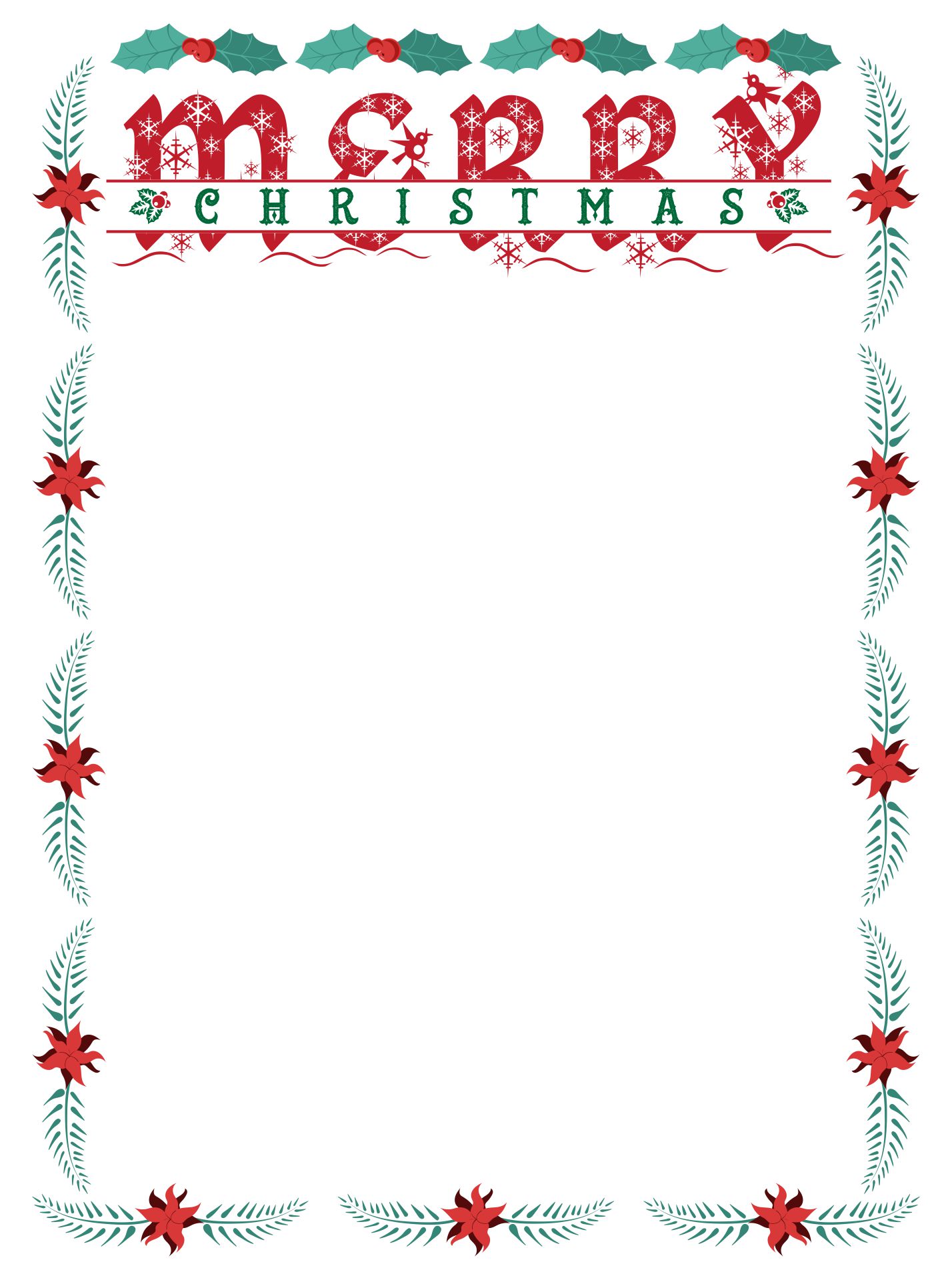 Merry Christmas Printable Letterhead