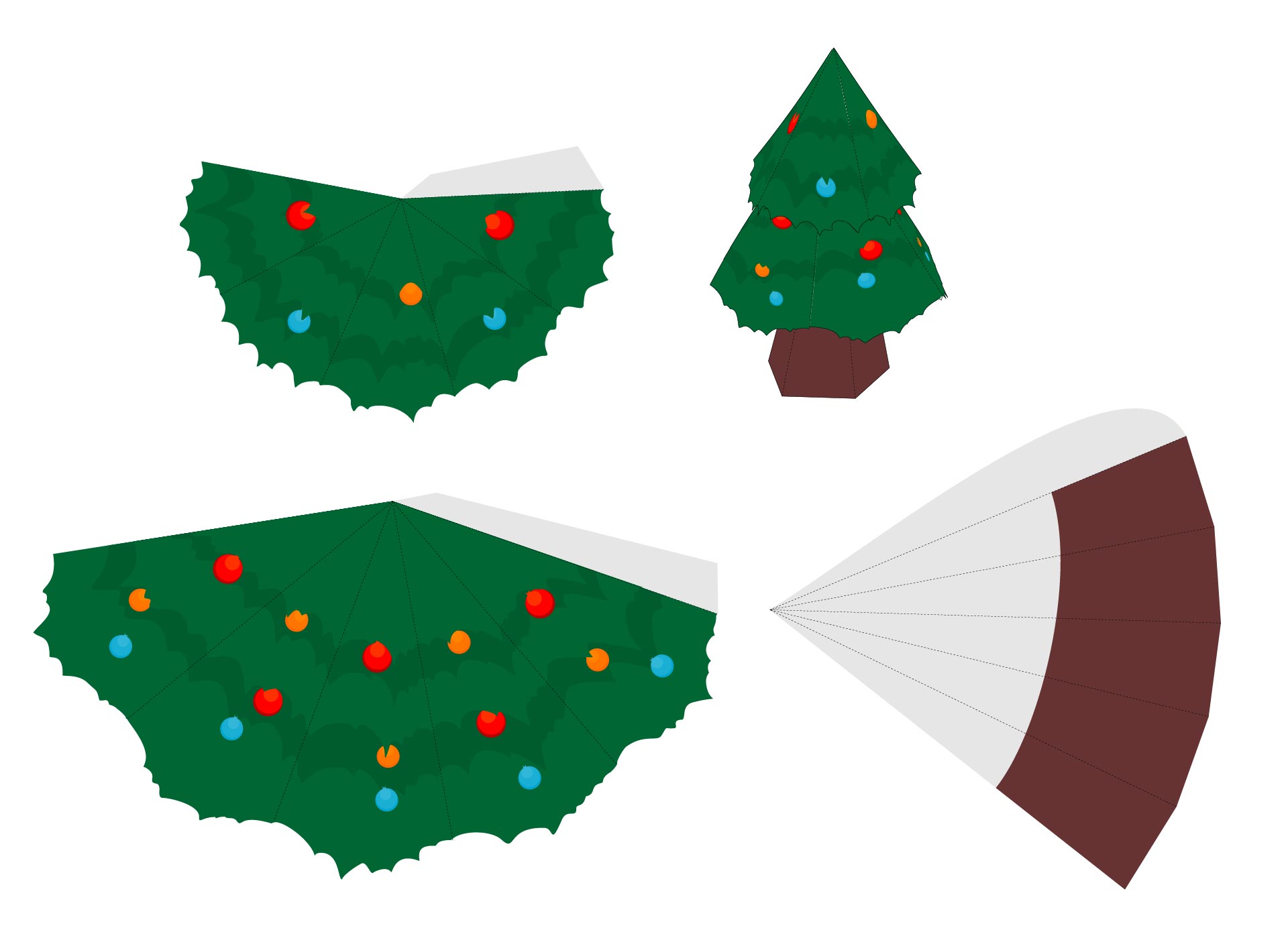 Printable 3D Christmas Tree Craft Activity