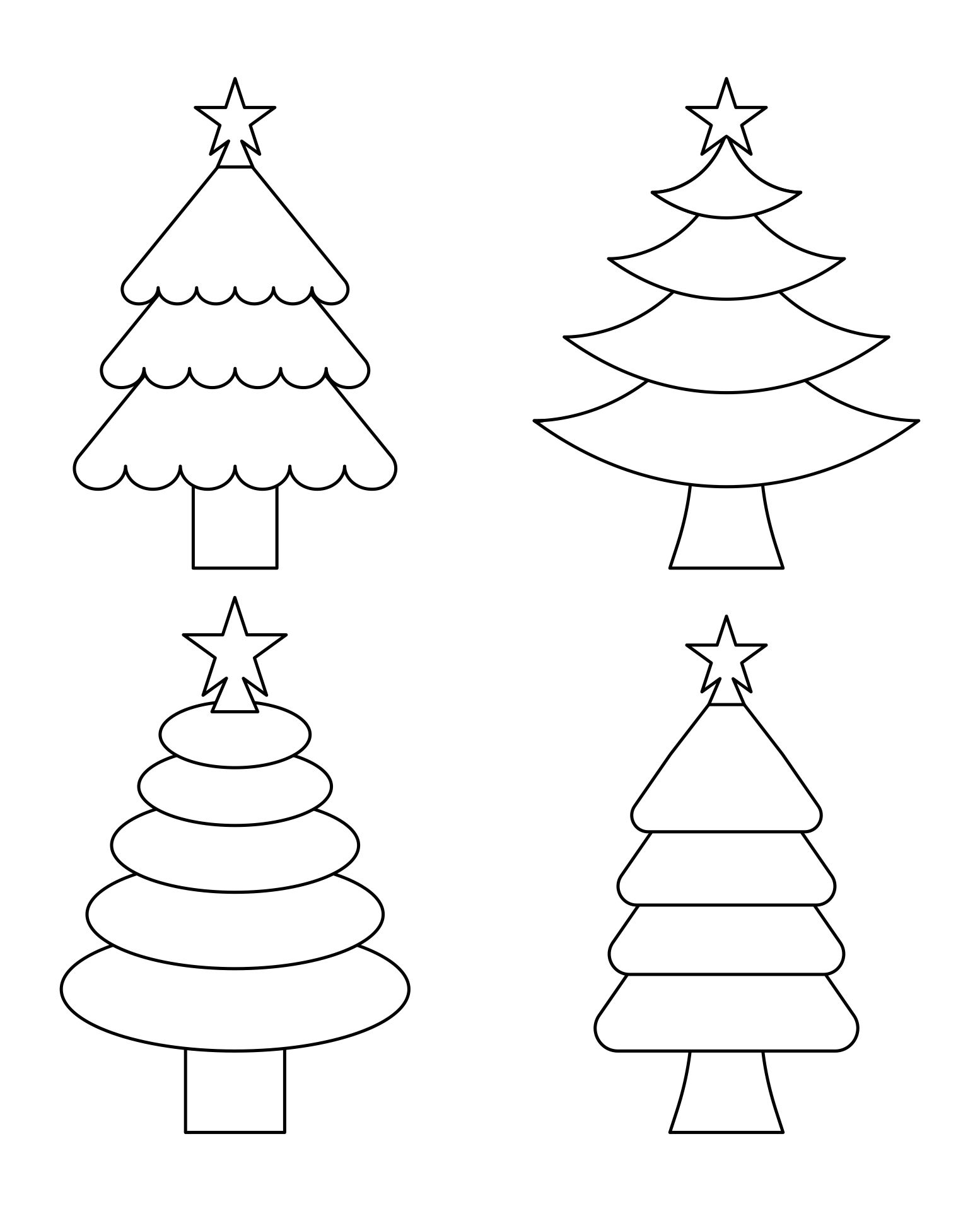 Printable Blank Christmas Large Tree Template