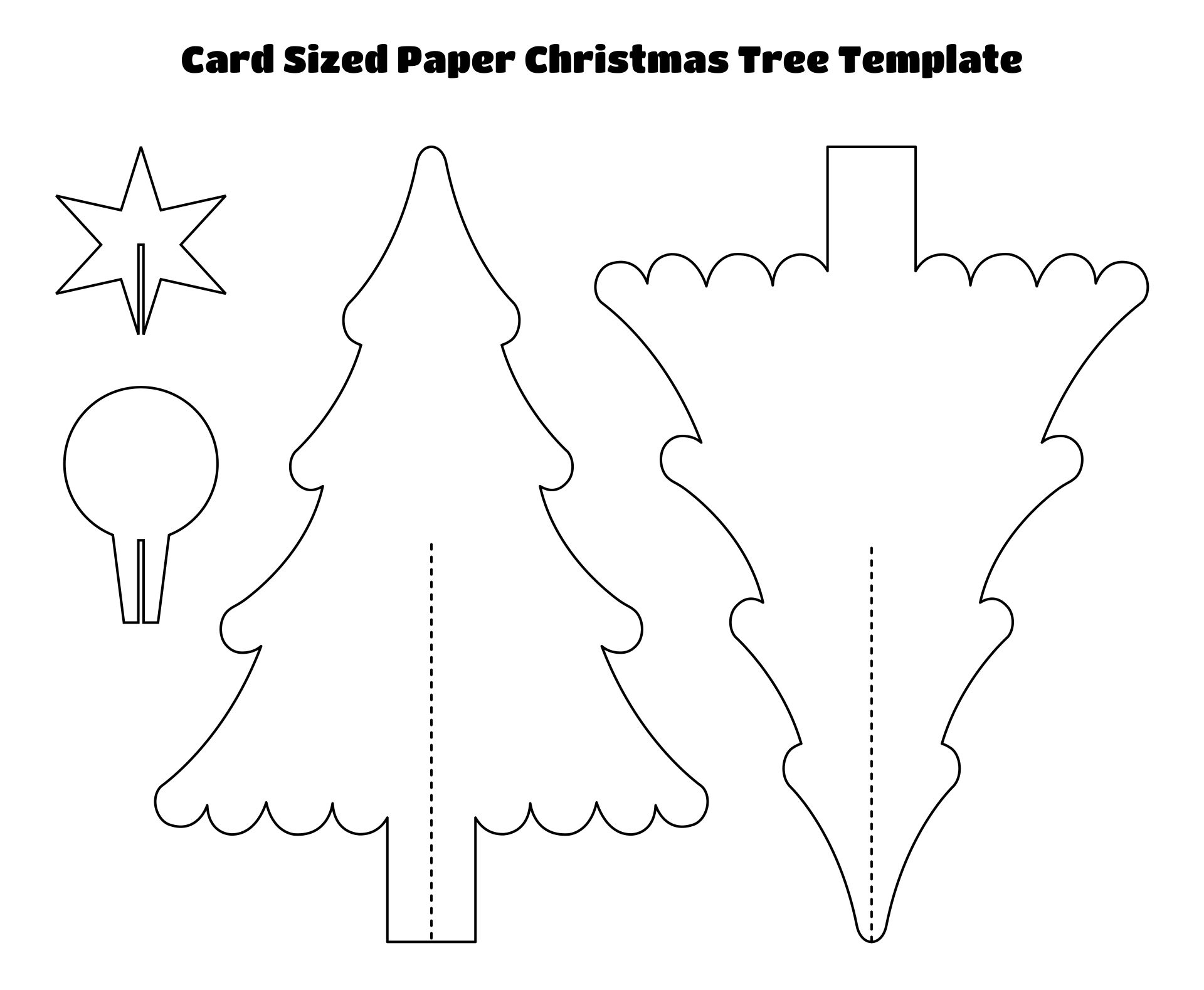 Printable Card Sized Paper Christmas Tree Template