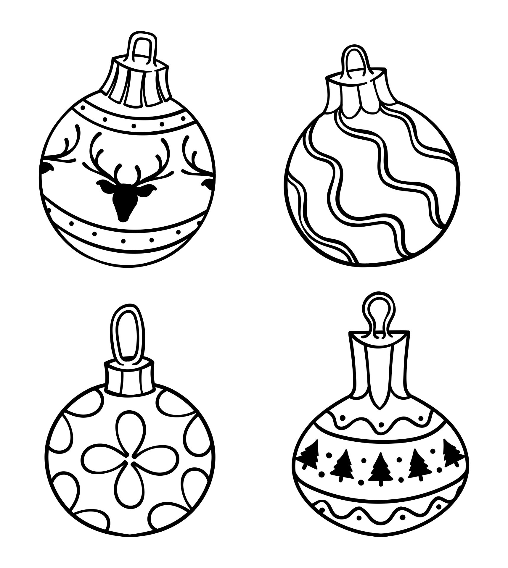 Printable Christmas Balls Coloring Pages