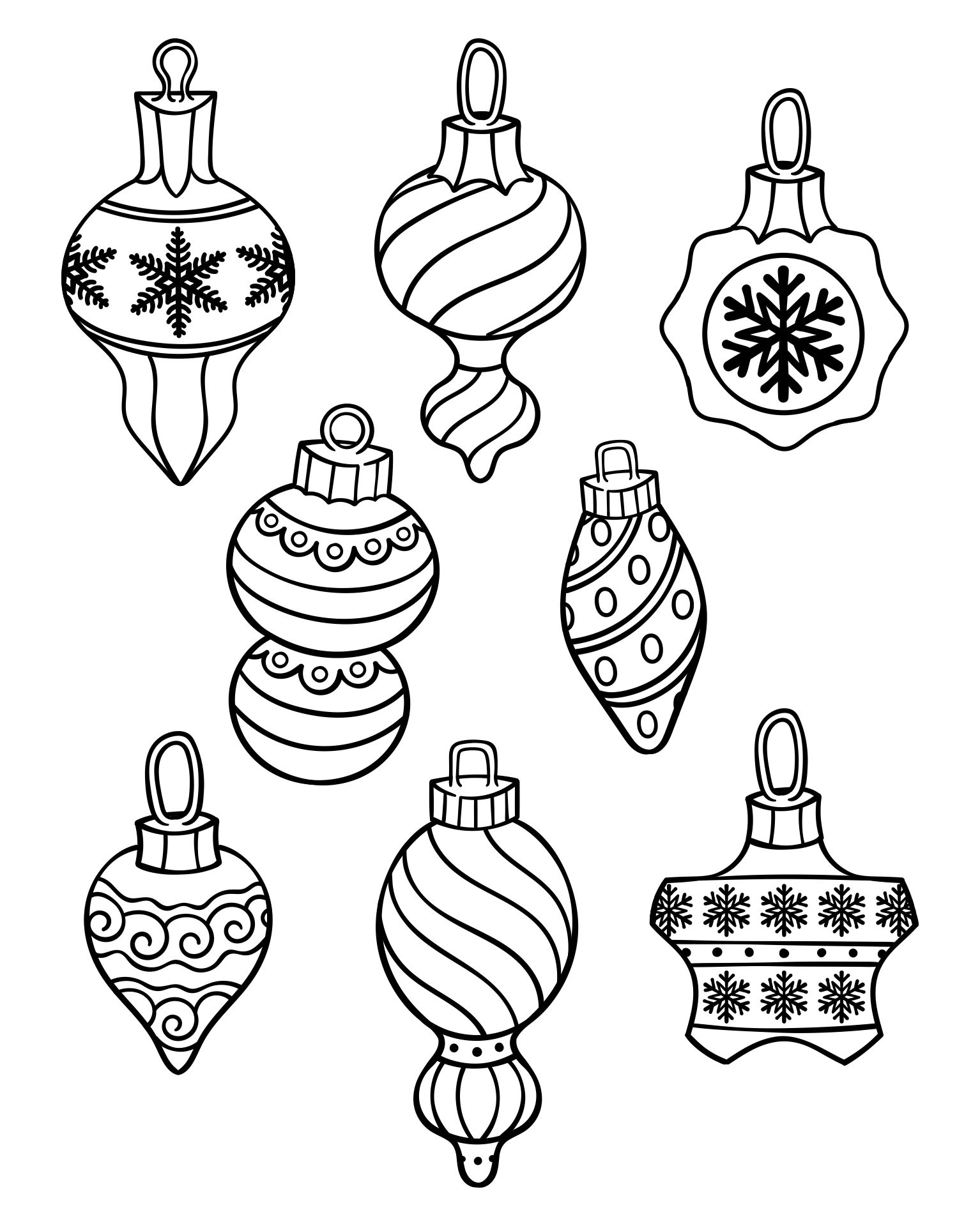 Printable Christmas Bauble Ornament Coloring Page