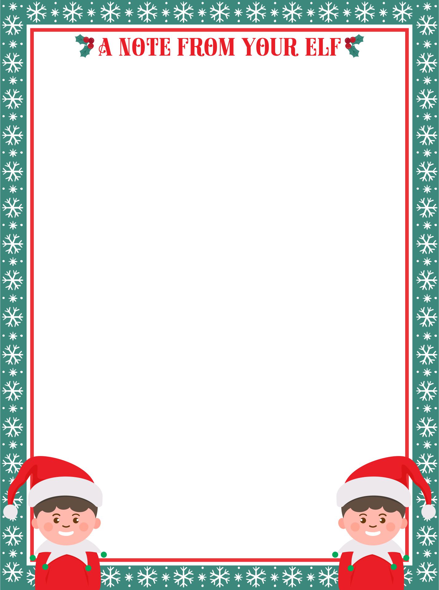 Printable Christmas Elf Border