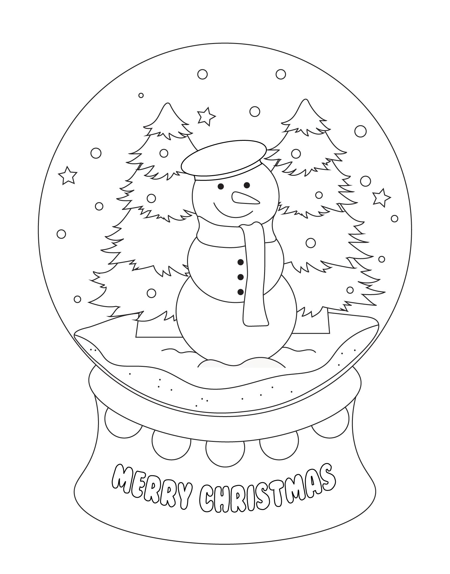 Printable Christmas Gadget Snowball Picture To Color For Kids