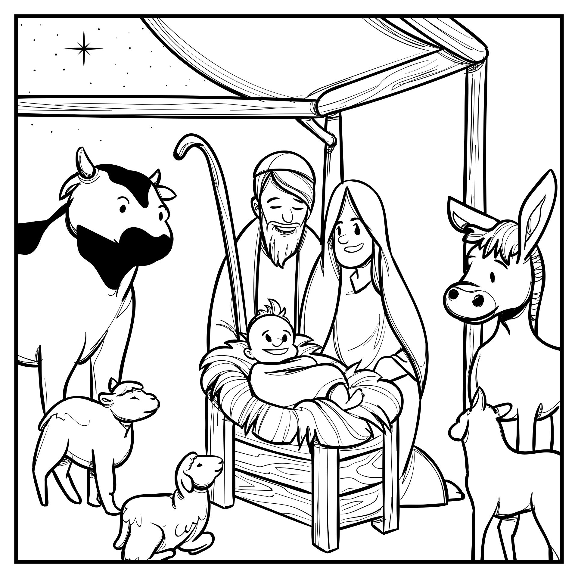 Printable Christmas Nativity Fairy Tale And Mythology Coloring Pages