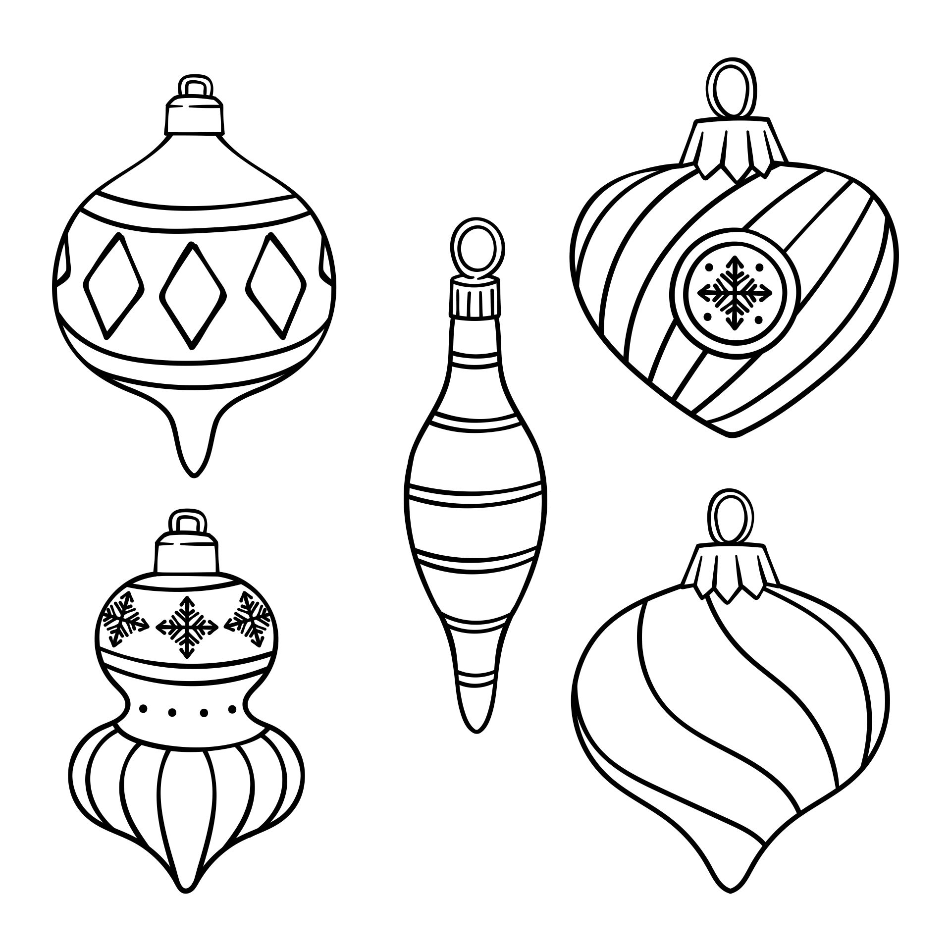 Printable Christmas Ornaments Coloring Page