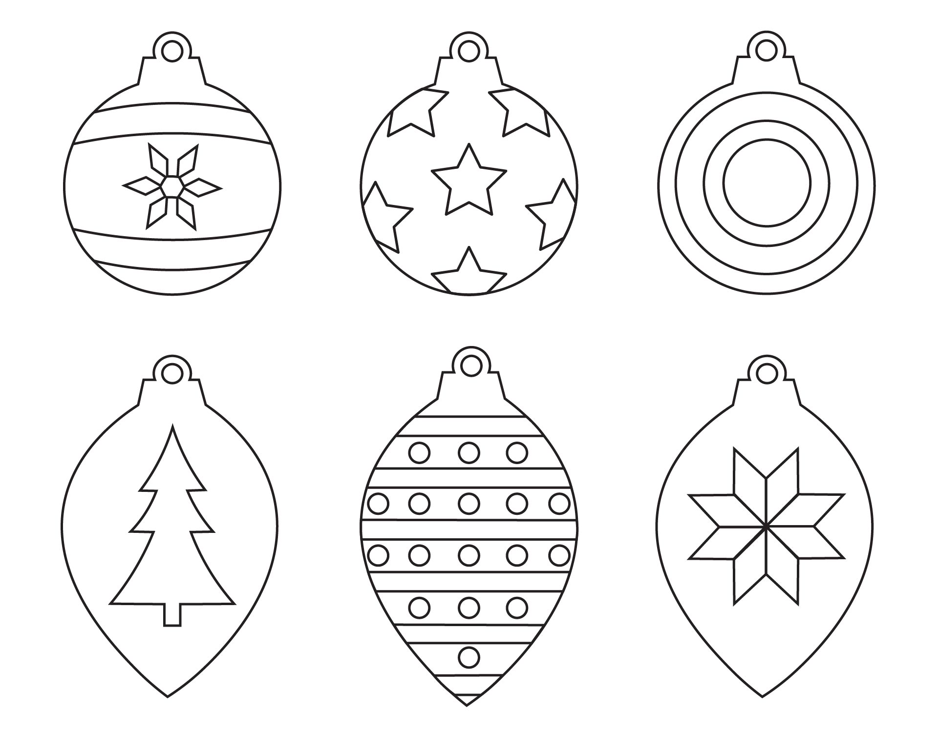 Printable Christmas Ornaments Coloring Pages