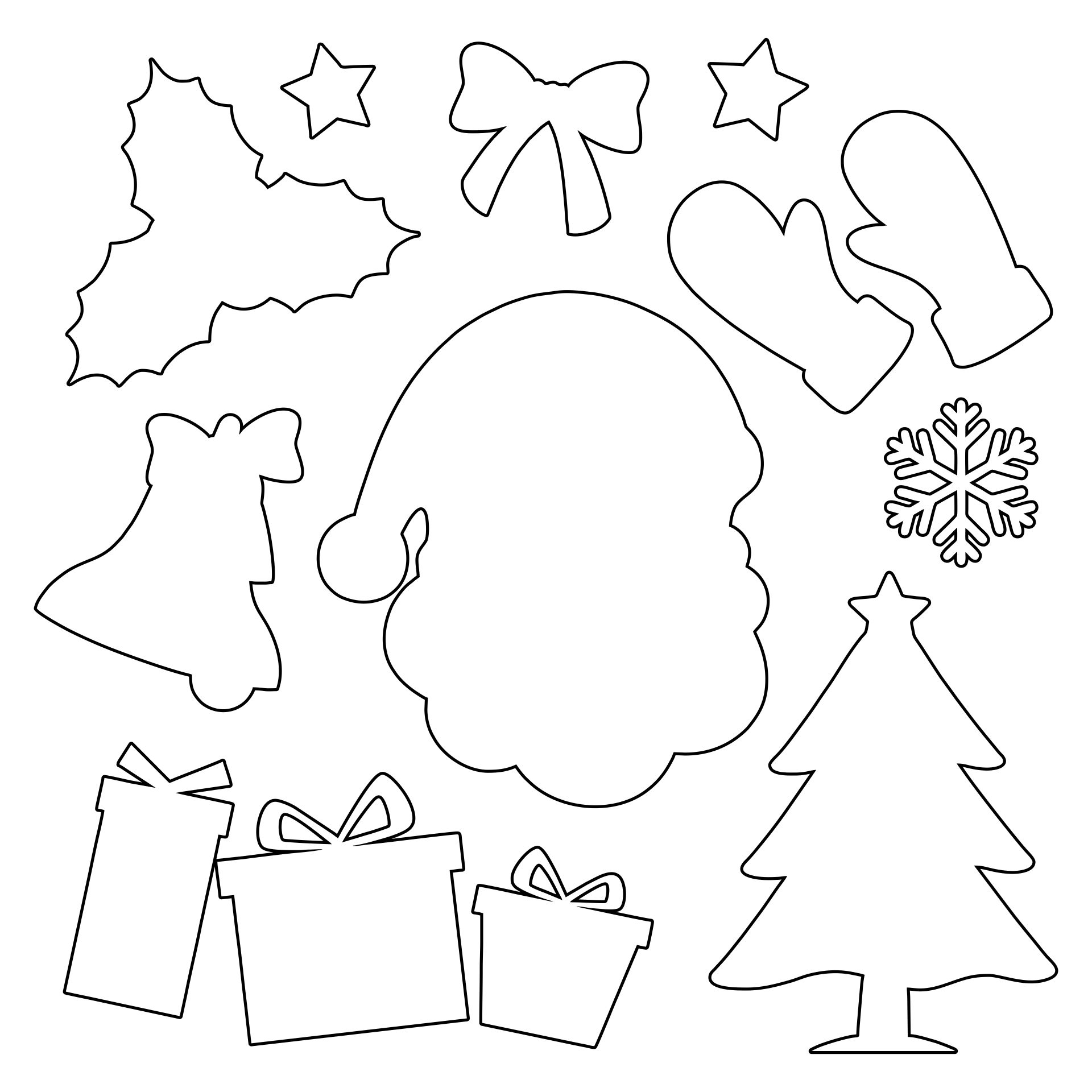 Printable Christmas Shapes Cutouts Templates